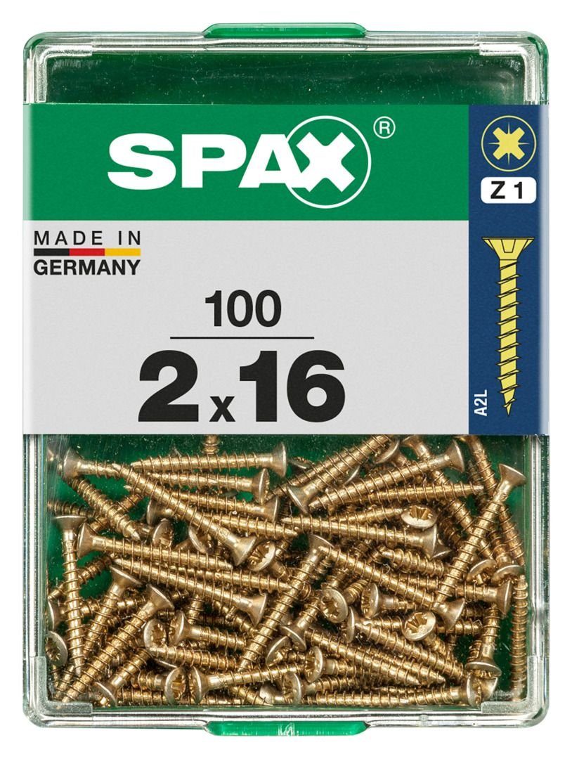 - 16 SPAX Spax Universalschrauben 1 Holzbauschraube 100 mm PZ 2.0 x
