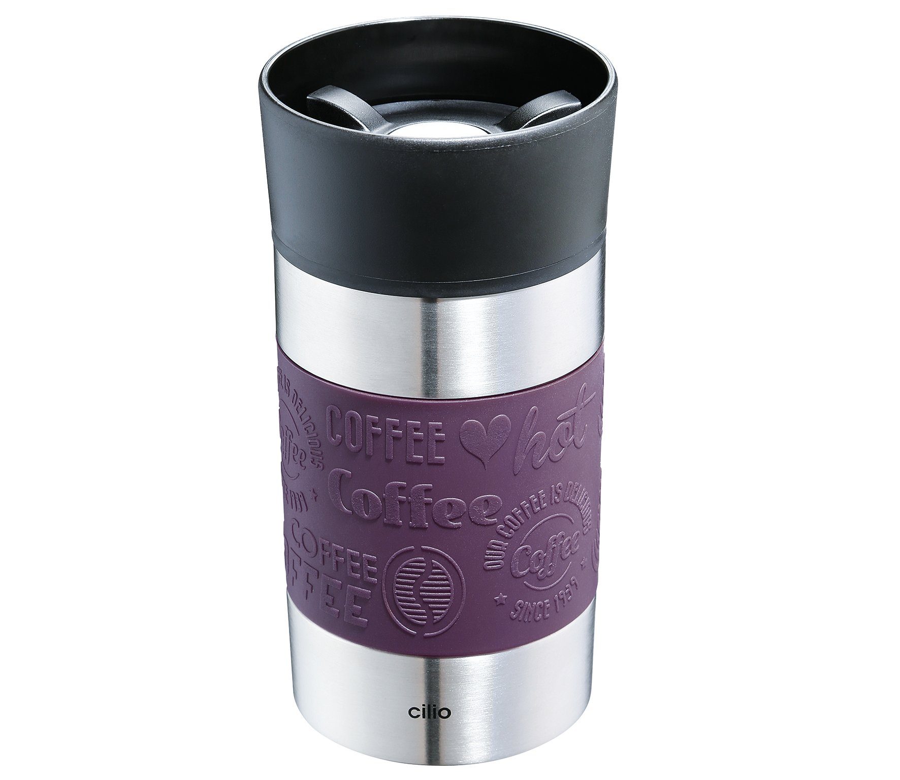 Cilio Thermobecher Thermobecher Isolierbecher Travel Mug coffee to go Becher cilio, Material: Edelstahl, Kunststoff