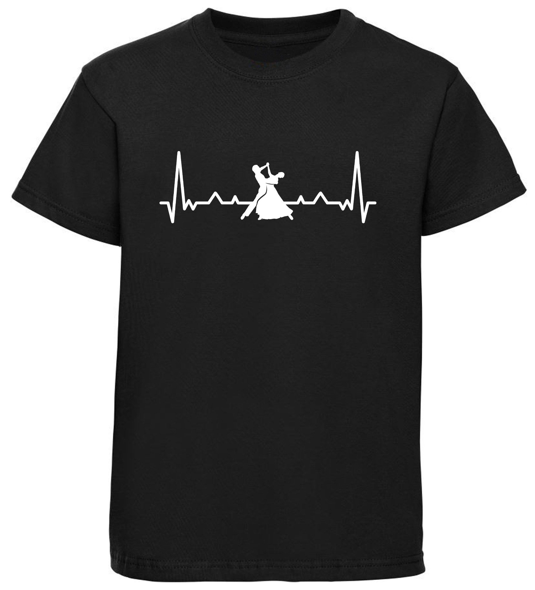MyDesign24 T-Shirt Kinder Herzschlag T-Shirt - Tanzen EKG Shirt schwarz kurzarm Regular Fit i602