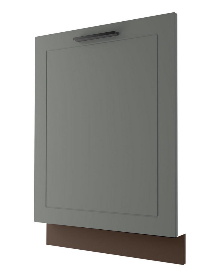 Feldmann-Wohnen Sockelblende Kvantum (formschöner schwarzer Metallgriff, 1 St., Fronten mit dekorativen Fräsungen und leicht abgerundeten Ecken), 60x1,8x71,3cm lava - dust grey (Q-ZM60)