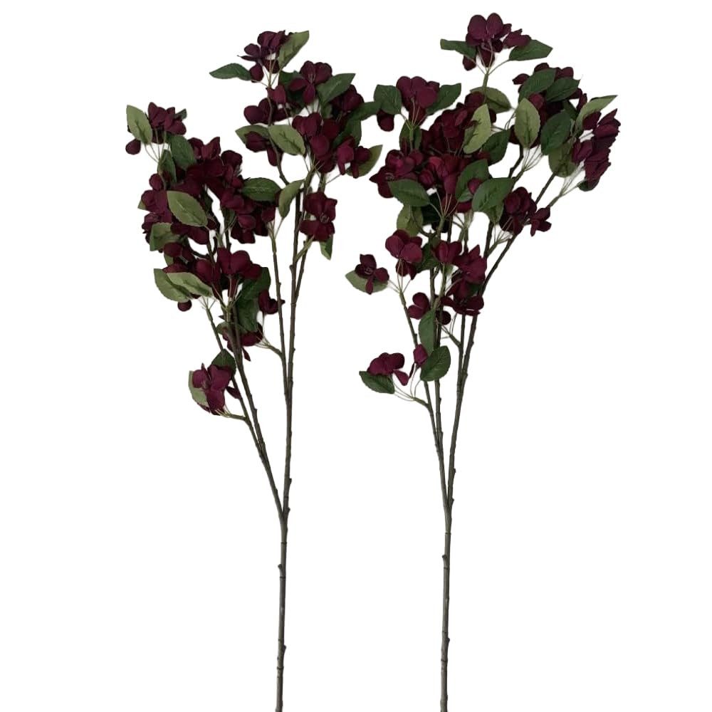 Kunstzweig 2er-Set Kirschblütenzweig lila, 2474U, Höhe 90 cm