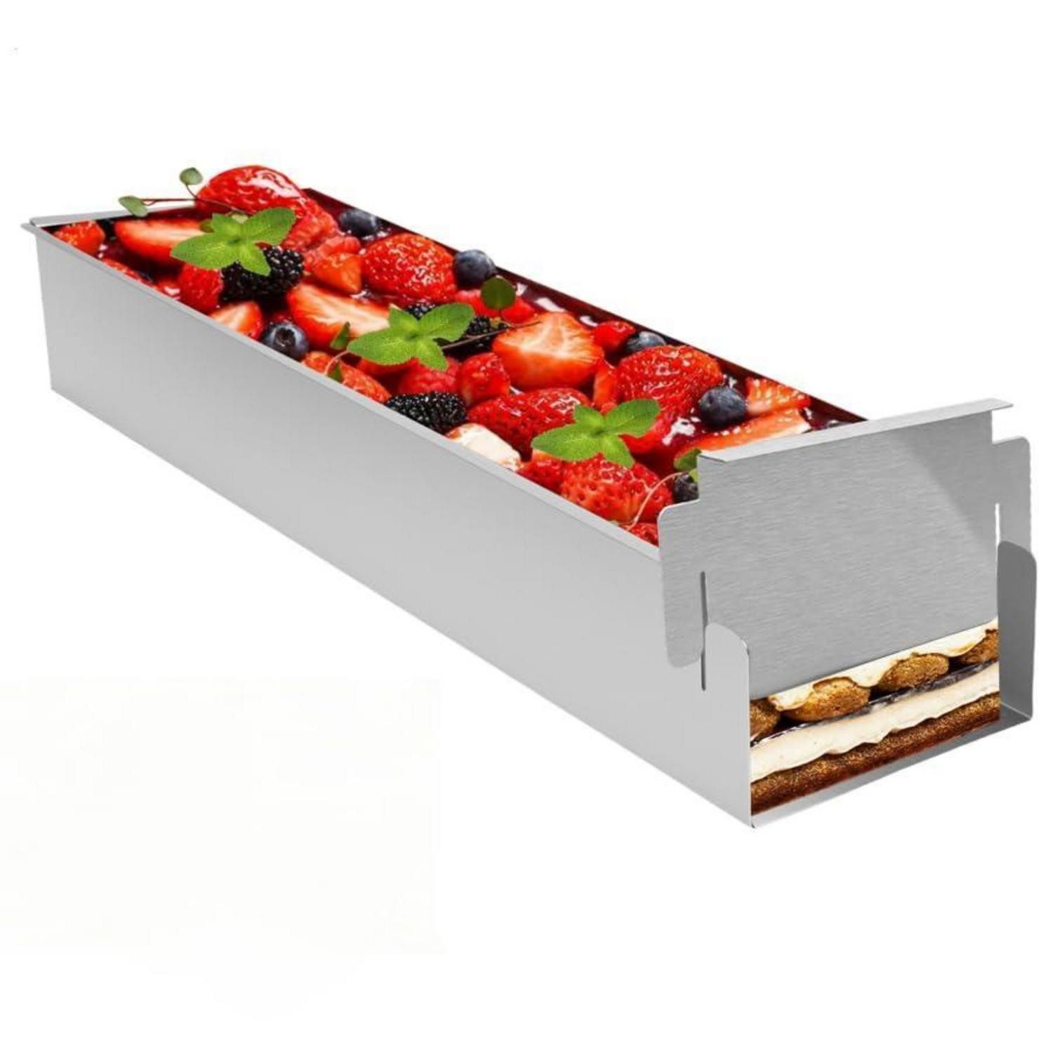 LuxusKollektion Springform Backrahmen Rechteckig Verstellbar Edelstahl 40cm, (1-tlg)