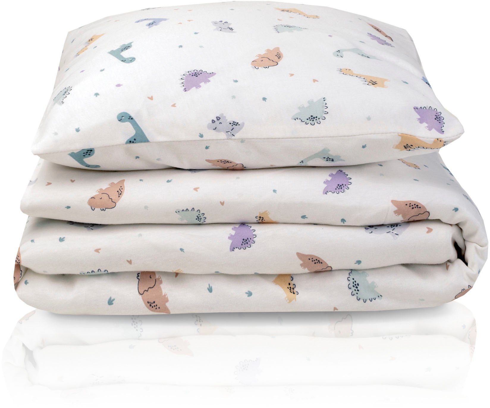Julius Zöllner Kinderbettwäsche Baby- und Kinderbettwäsche aus 100% Jersey-Baumwolle, Jersey, 2 teilig, erhältlich in den Größen 80x80+35x40cm und 100x135+40x60cm