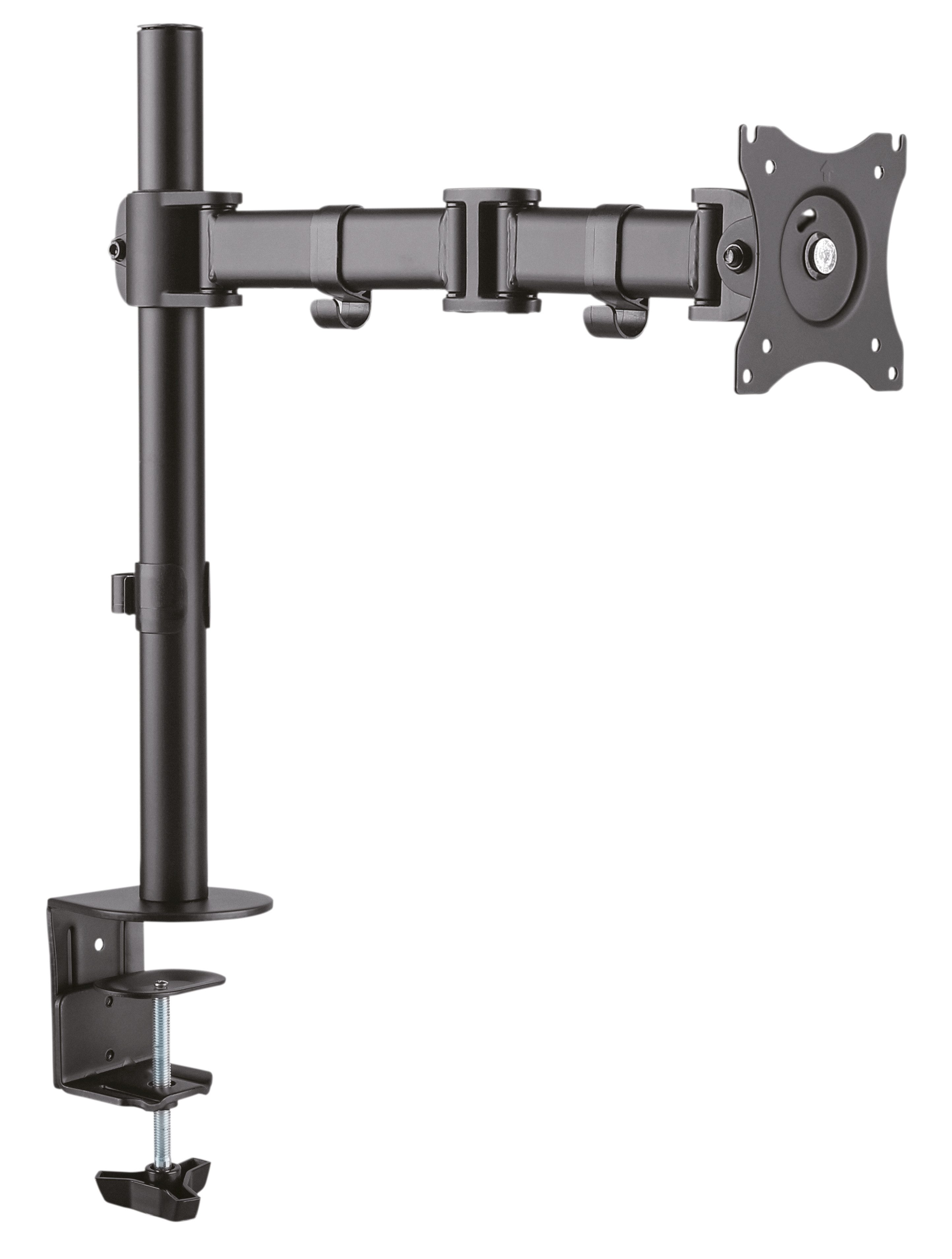 RICOO Monitor-Halterung Tischhalter für Monitor schwenkbar neigbar TS5711, (bis 30 Zoll, VESA 75x75 und 100x100, 1-tlg., 8 kg Belastbarkeit, von 33-76 cm (13"-30) Bildschirm-Diagonale, Tischhalterung neigbar bis 45°, max. auf 415 mm vertikal verstellbar)