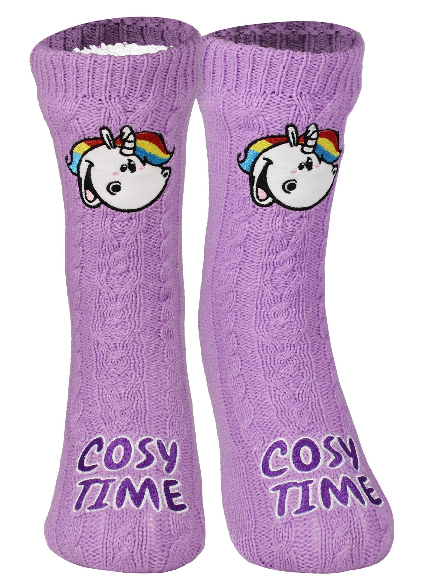 Haussocken Pummeleinhorn Hüttensocken Strick Socken Haussocken Kuschelsocken