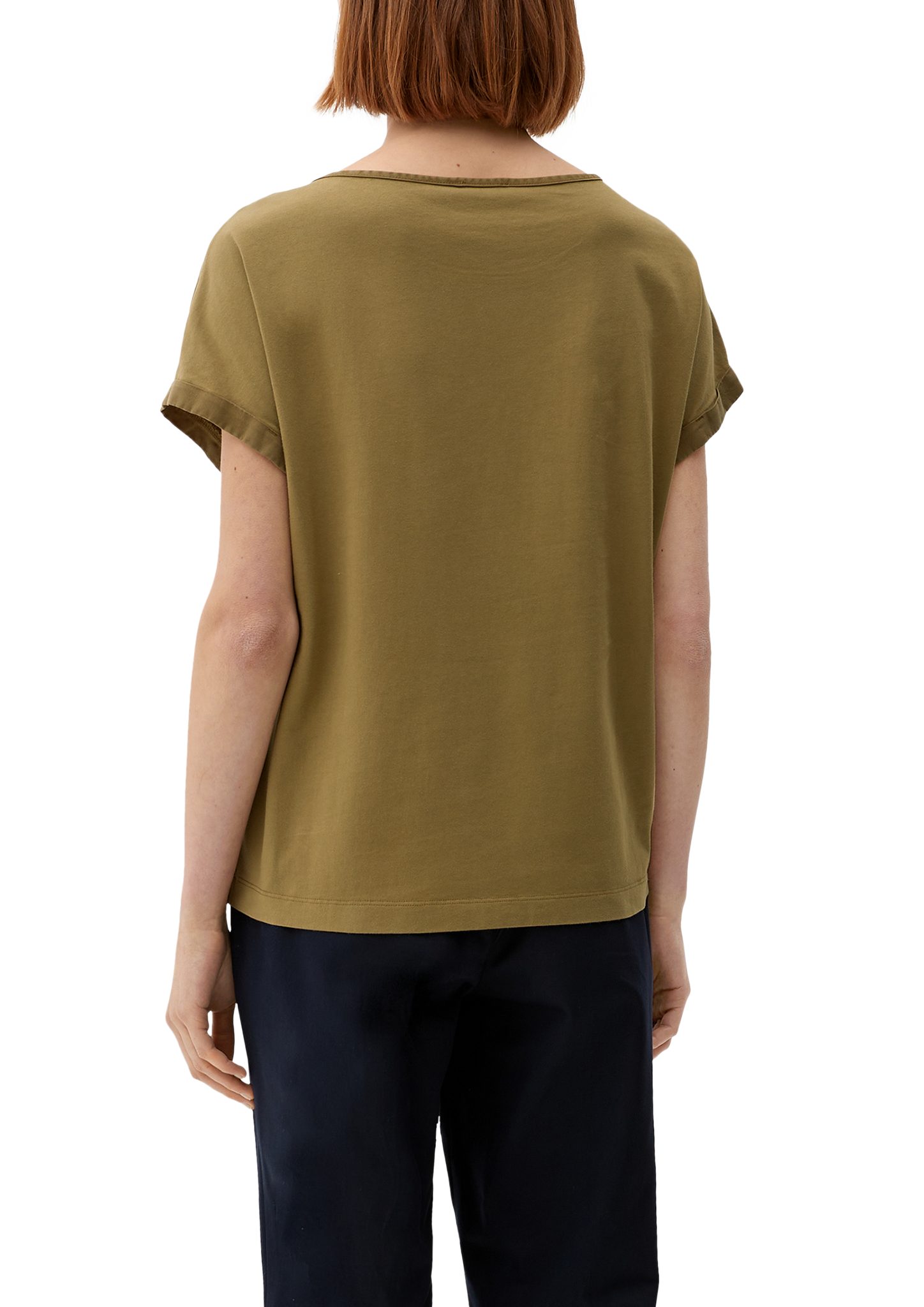 im s.Oliver olivgrün T-Shirt Fabricmix Kurzarmshirt