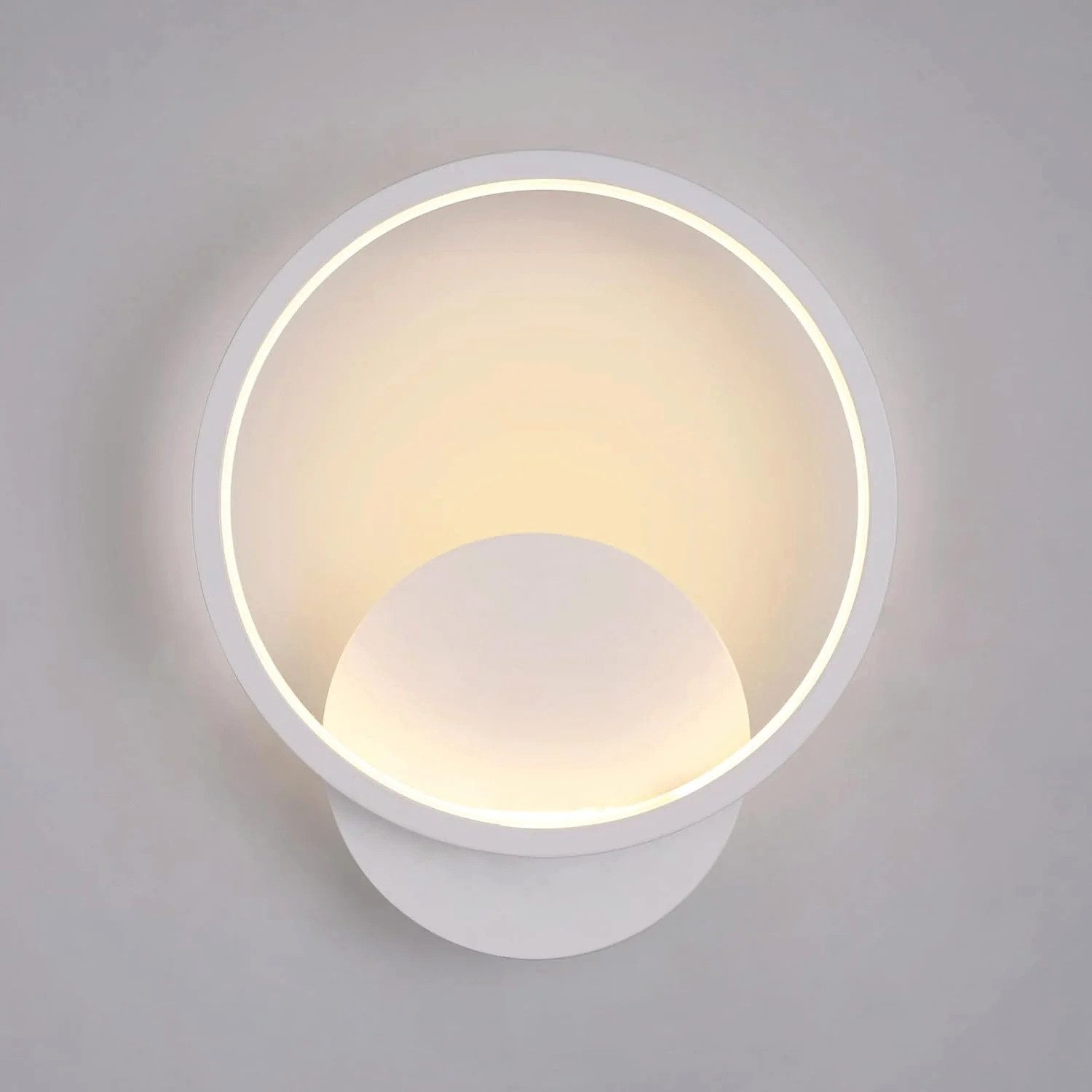 Riserva Wandleuchte Weiße Moderne Runde Wandleuchte 12W LED Warmlicht 220V, LED wechselbar