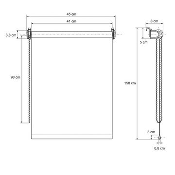 Doppelrollo Verdunkelungsrollo EasyFix Rollo Klemmrollo, ECD Germany, Klemmträger, Dunkelblau 45x150cm Klemmfix ohne Bohreninkl. Befestigungsmaterial