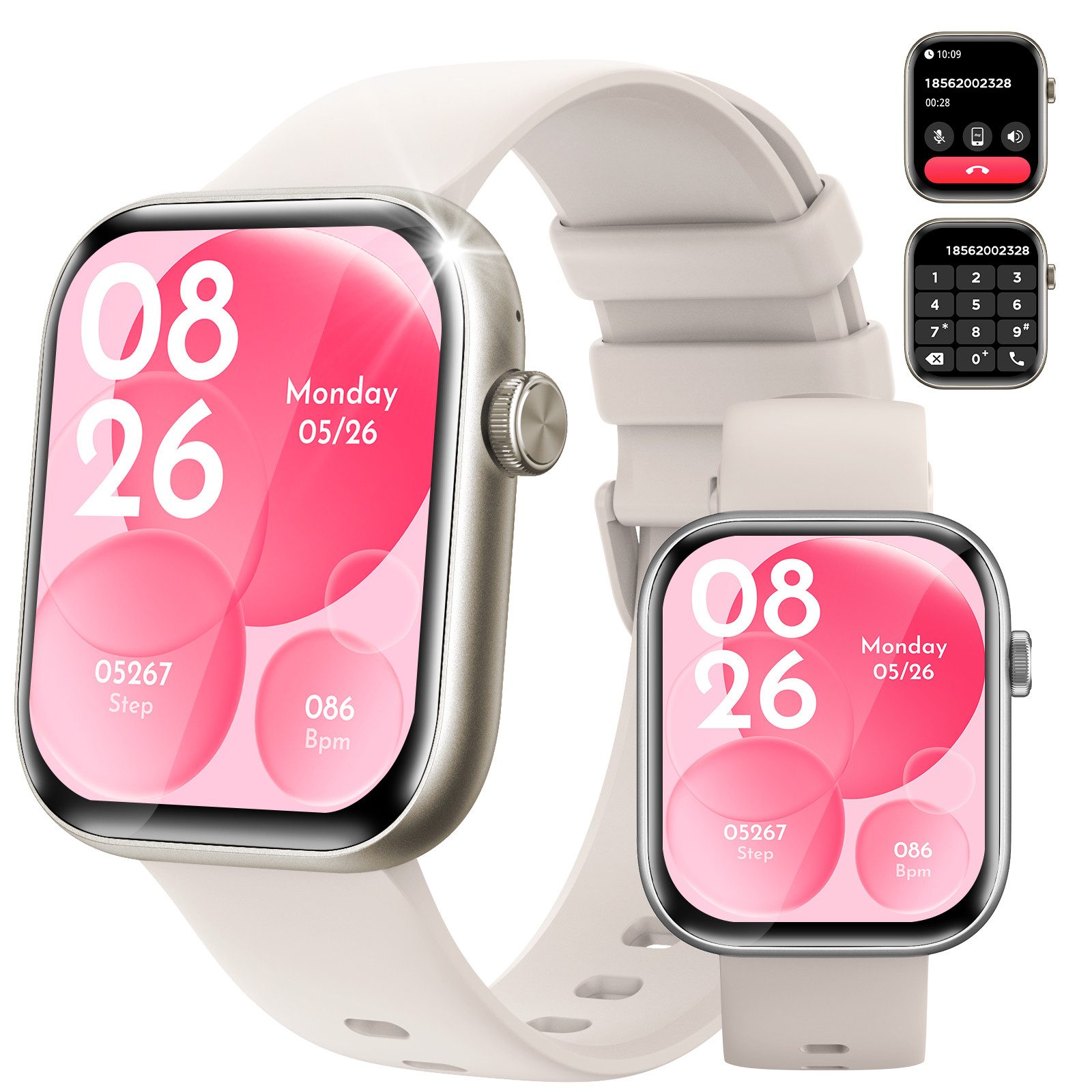 Smartwatch, Fitness Tracker uhr mit Anruffunktion für Damen und Herren Smartwatch