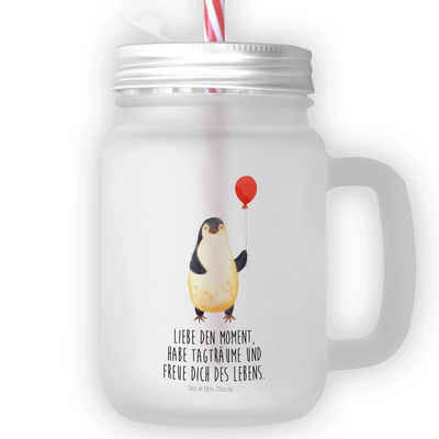 Mr. & Mrs. Panda Cocktailglas Pinguin Luftballon - Transparent - Geschenk, Henkelglas, Trinkglas, g, Premium Glas, Liebevolle Präsentation