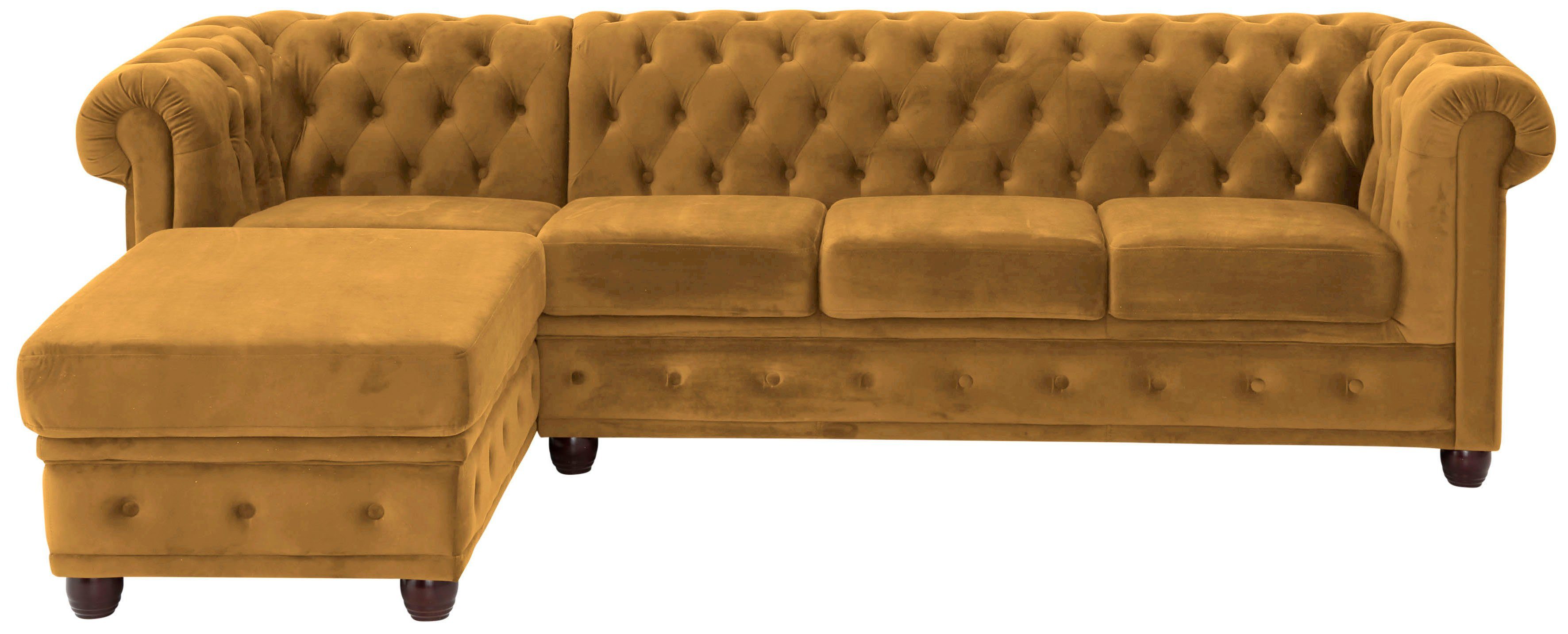 Home affaire Chesterfield-Sofa New Castle L-Form, hochwertige Knopfheftung in Chesterfield-Design, B/T/H: 255(171/72)