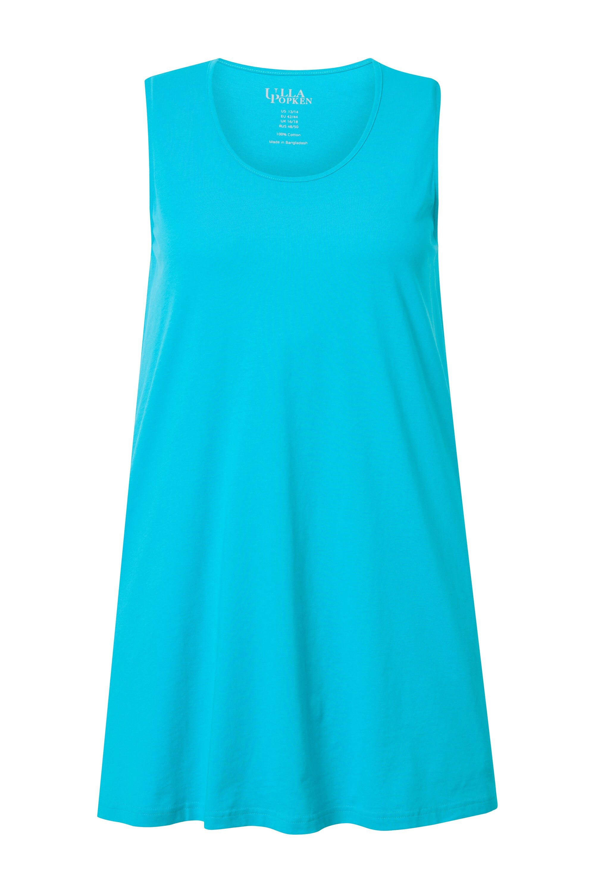 Ulla Popken Longtop Top A-Linie Rundhalsausschnitt ärmellos günstig online kaufen