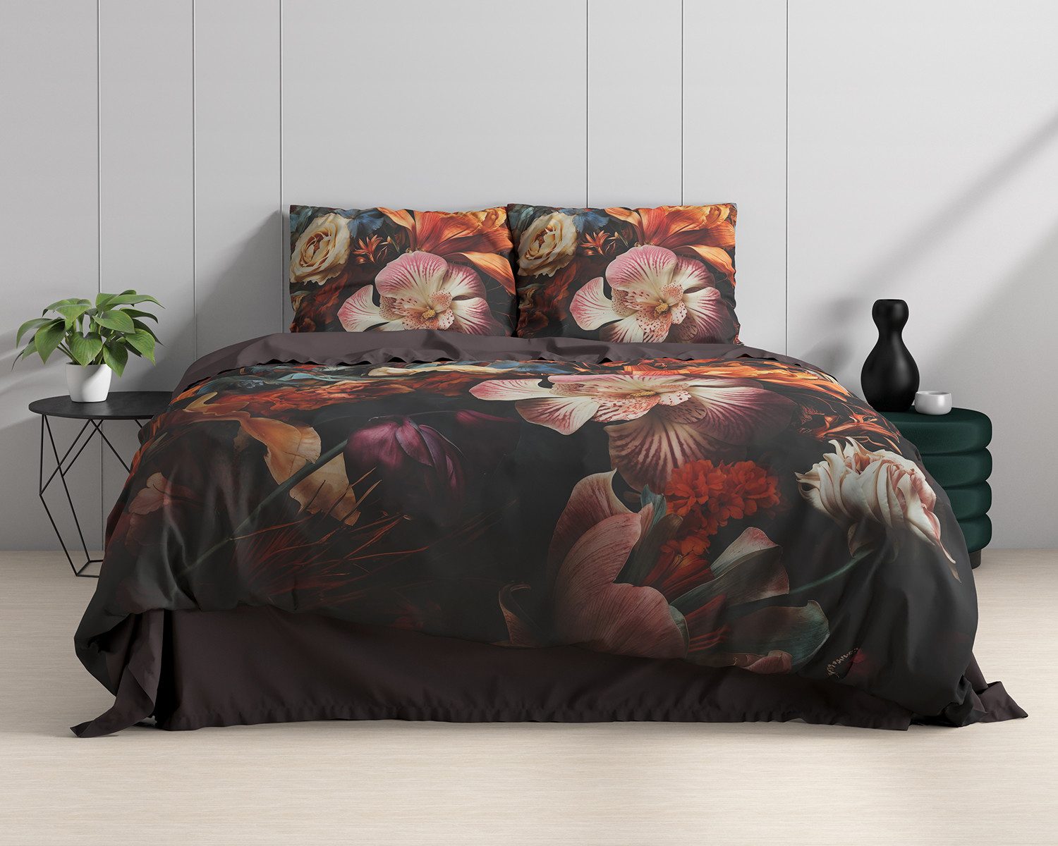 Sitheim® Bettwäsche Bettwäsche Blume Artistic Multi Bettbezug mit Kissenbezug, 3 teilig