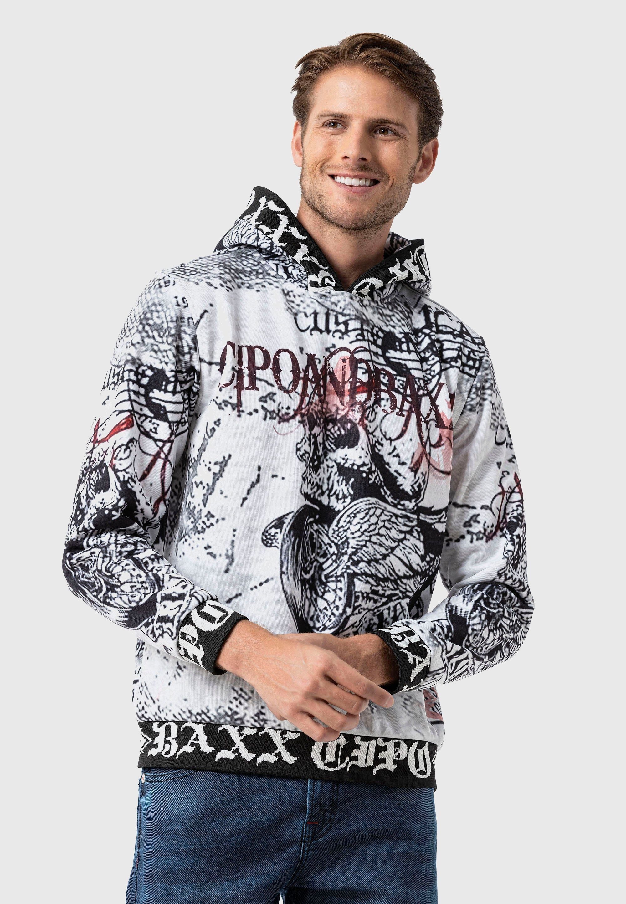 Cipo & Baxx Kapuzenpullover Sweatshirts (1-tlg) mit Allover-Print günstig online kaufen
