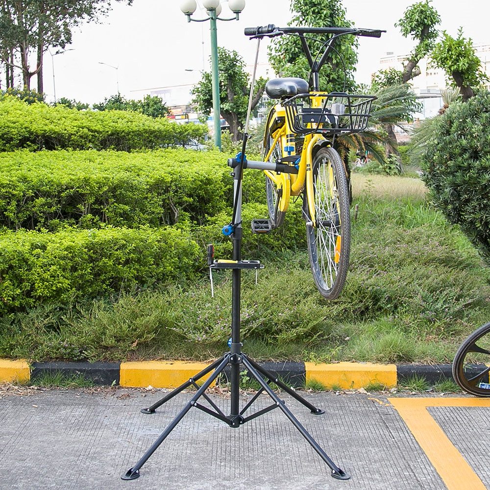 Yaheetech Fahrrad-Montageständer mit Werkzeugschale, Reparaturständer 360° drehbar, höhenverstellbar – Bild 3 von 5