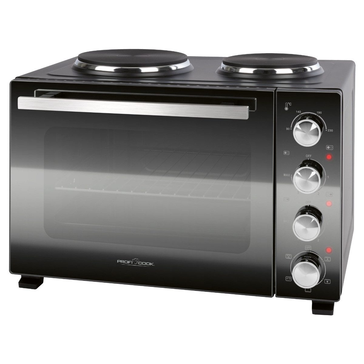 ProfiCook Minibackofen PC-KK 1302, Minibackofen mit Kochplatten, 32L, 3200 Watt
