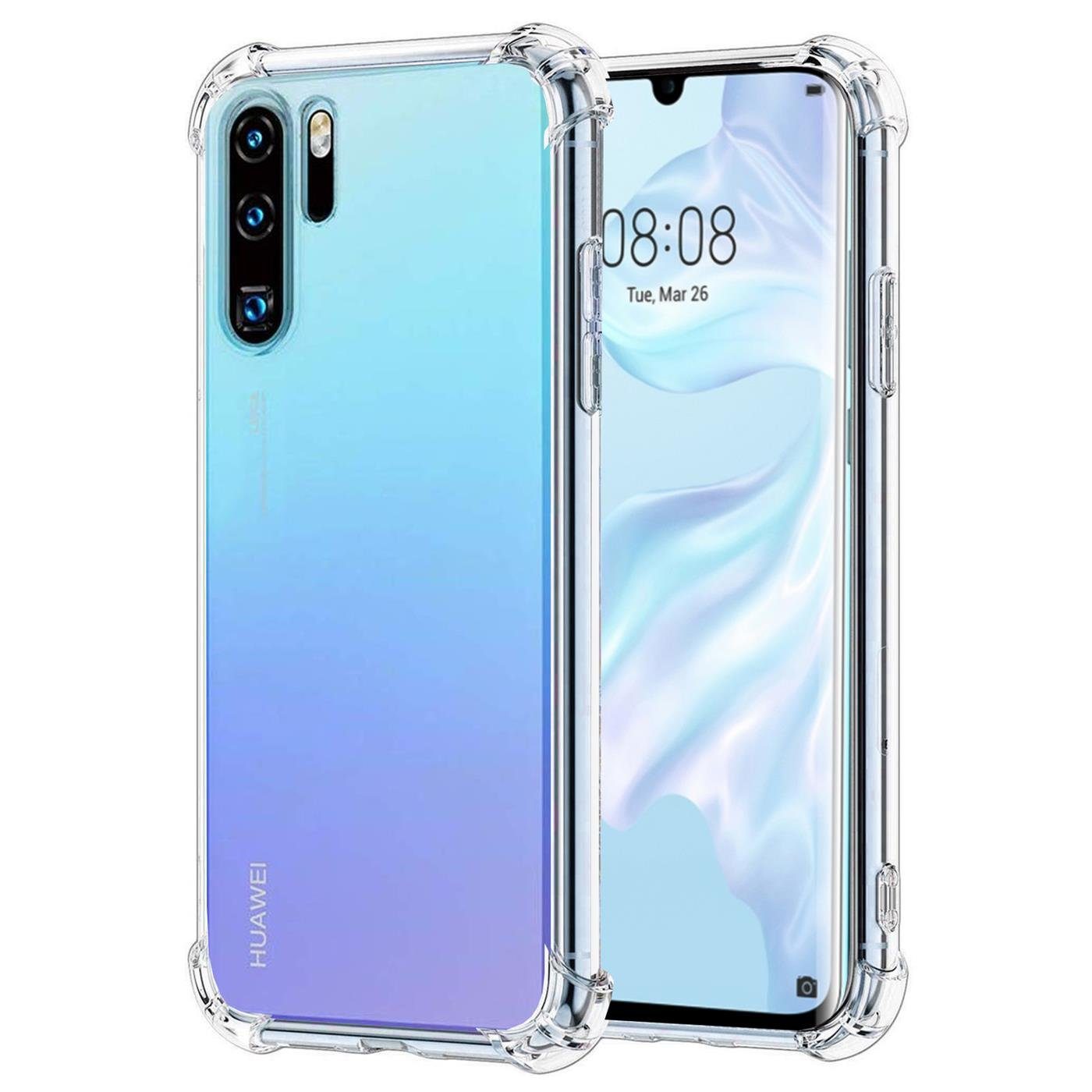 CoolGadget Handyhülle Anti Shock Rugged Case für Huawei P30 Pro 6,5 Zoll, Slim Cover mit Kantenschutz Schutzhülle für P30 Pro Hülle Transparent