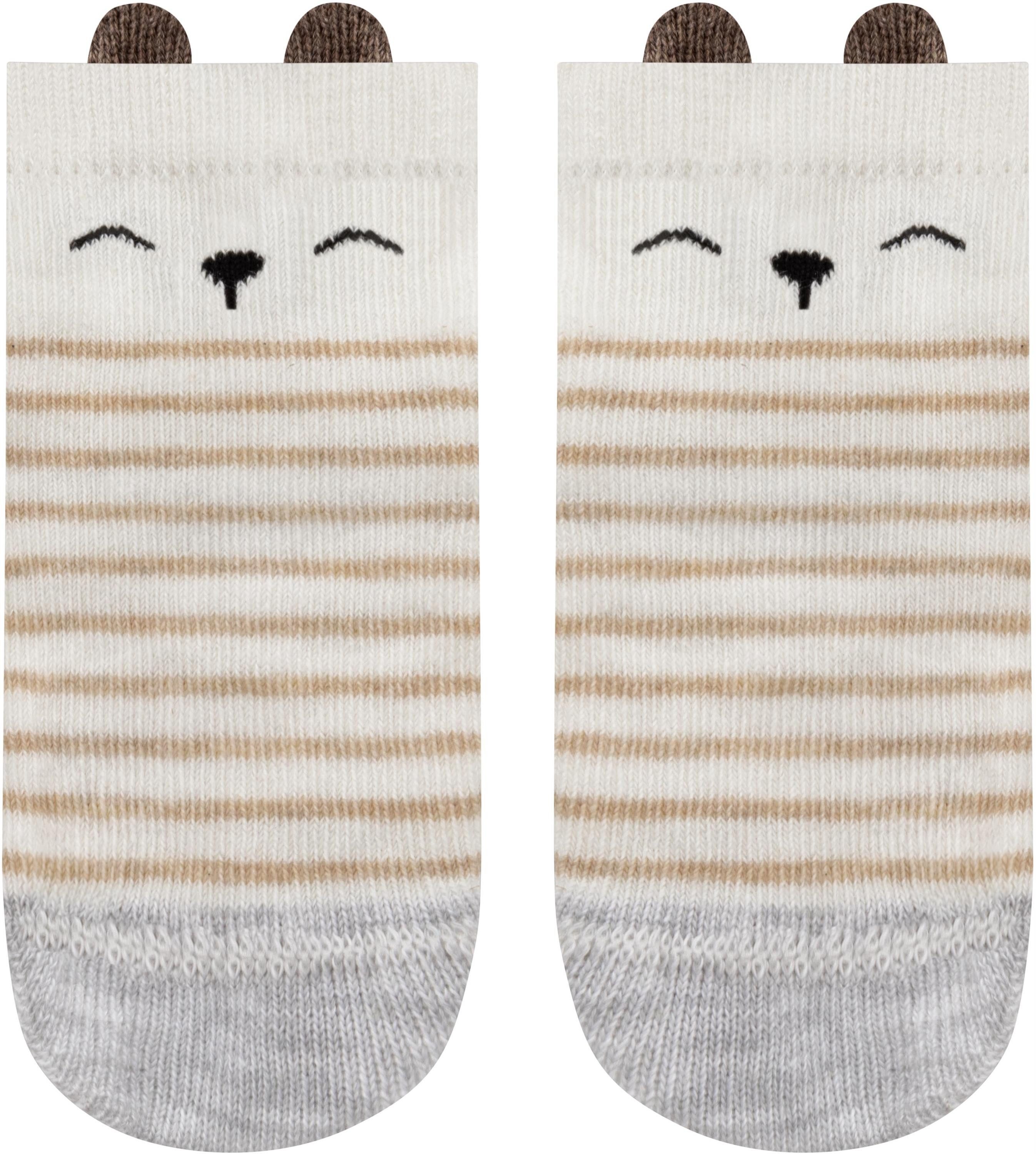 normani Basicsocken 4 Paar Kindersocken mit Ohren Design (4 Paar) Kuschelige Baby-Socken mit süßen Öhrchen