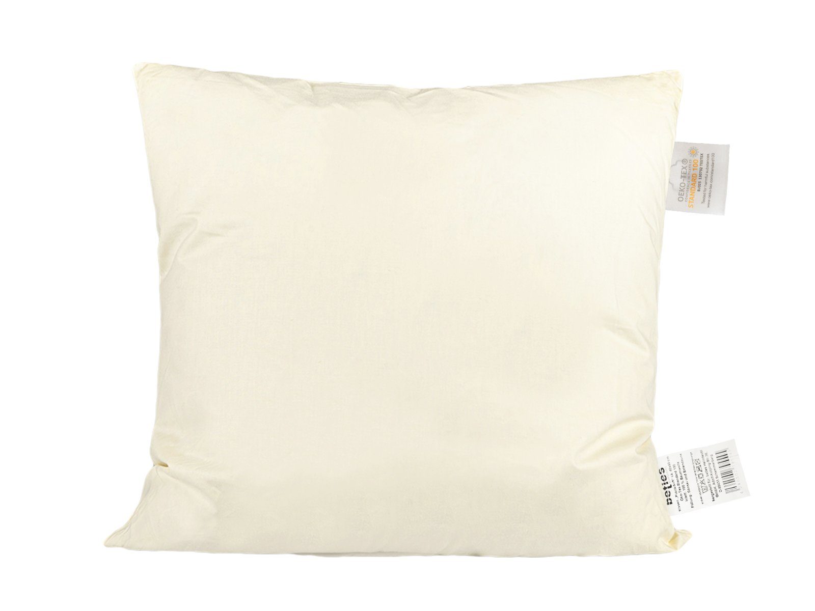 beties Daunenkissen PublikSoft, Füllung: 70% Daunen, 30% Federn, Bezug: Baumwolle, 1 Stück, Quadratisch ca. 40x40 cm waschbar, kein Lebendrupf