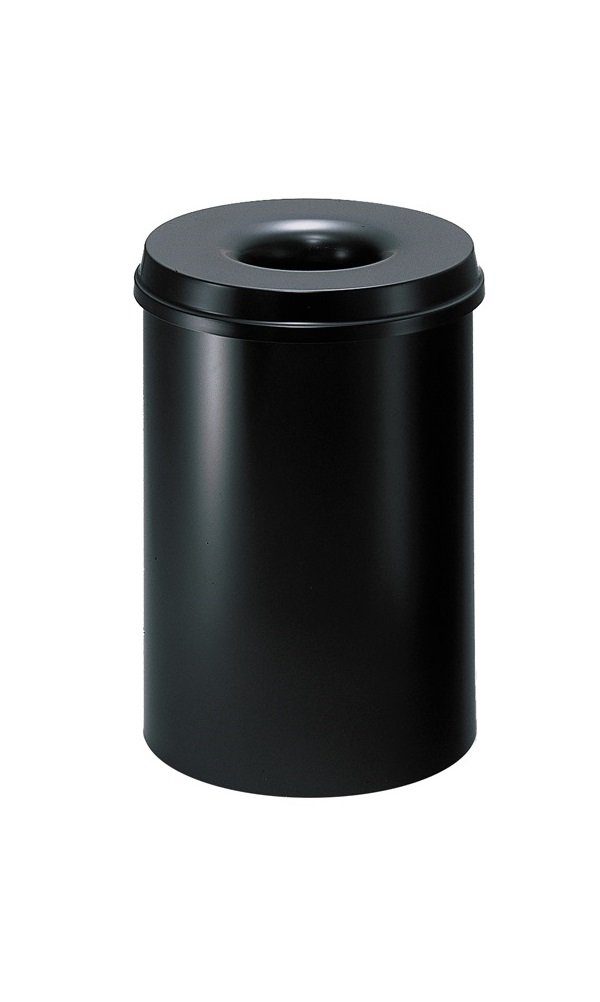 L, Papierkorb Volumen Flammenhemmender Liter Steelboxx schwarz, - Löschkopf 335 Sicherheitsabfallbehälter, mm, 15 15 260 x