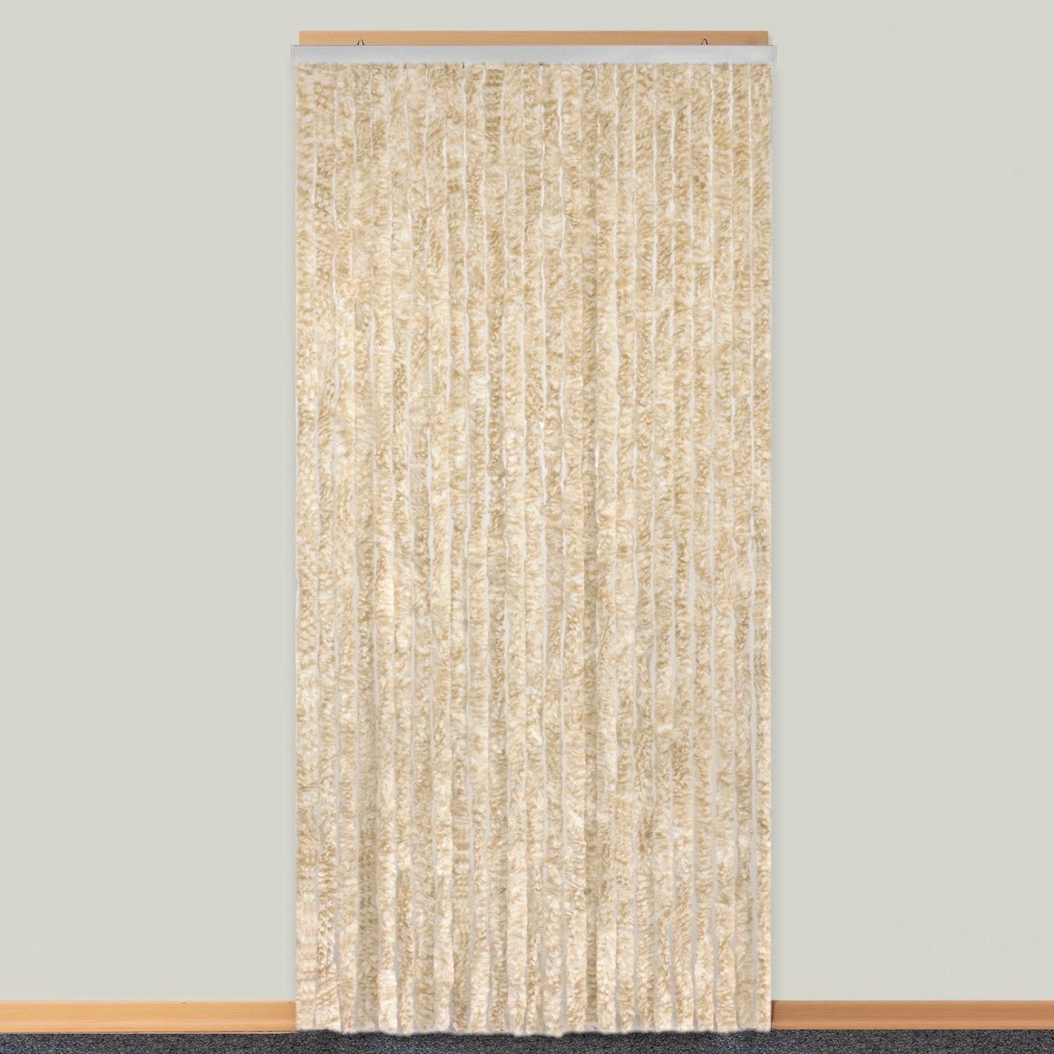 Moritz Türvorhang Flauschvorhang 100 x 200 cm beige weiß (1 St), Hakenaufhä günstig online kaufen