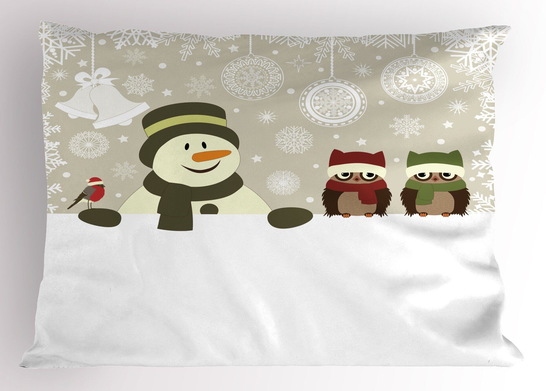Kissenbezüge Dekorativer Standard Weihnachten Abakuhaus Gedruckter King Size Kissenbezug, (1 Schneeflocke-Winter-Tag Stück)