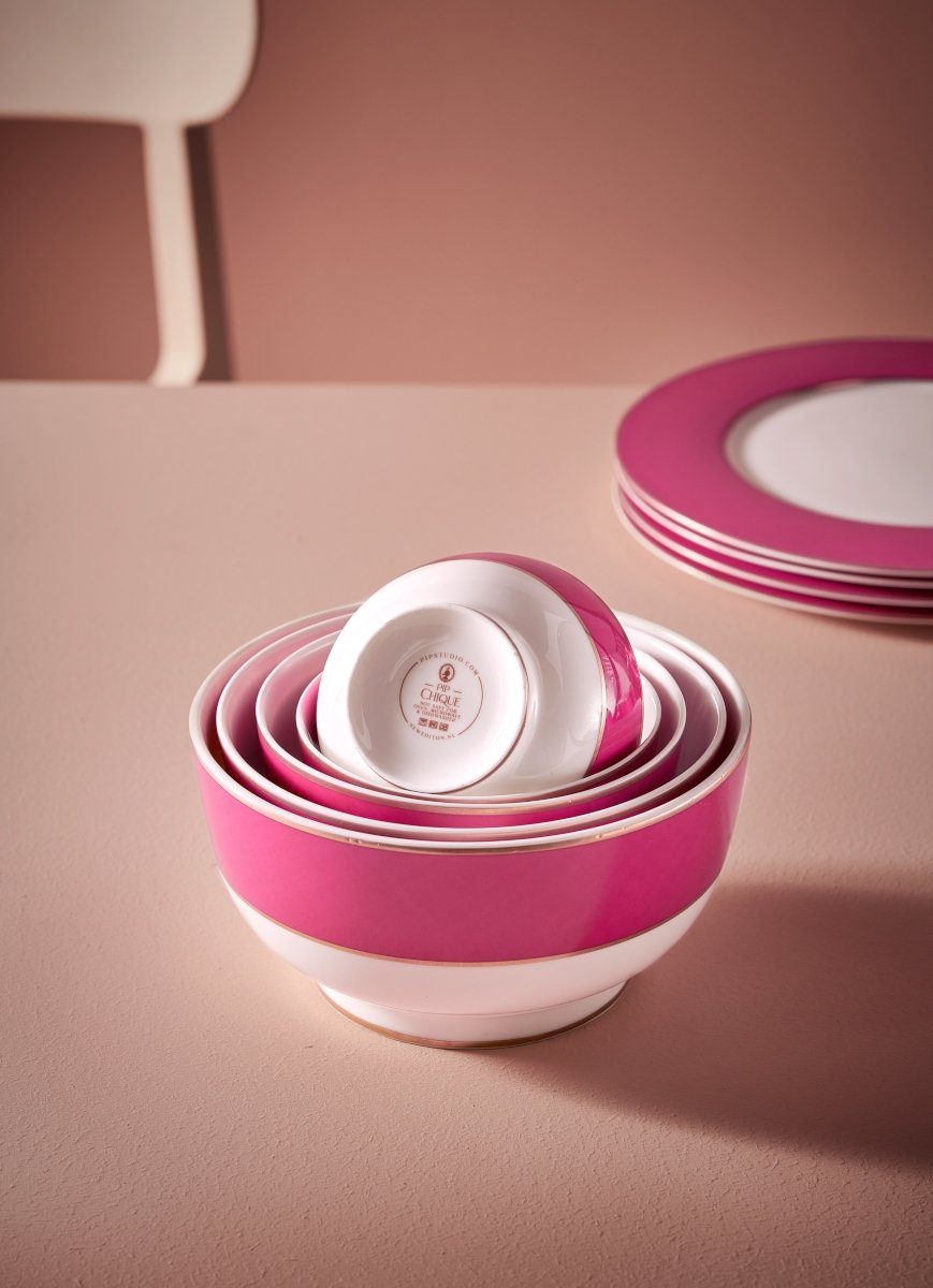 PiP Studio Suppenteller Chique Suppenteller gold-pink 23,5 cm, Deep Plate Pip Chique Gold-Pink 23.5cm