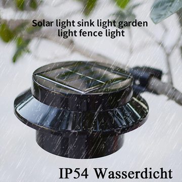 LETGOSPT Dachrinnenleuchten 3er Solarleuchten LED Garten Aussen Zaunlicht, LED fest integriert, Kaltweiß, Dachrinnen Wegeleuchten, Für Dekor Zaun Straße Garten Terrasse