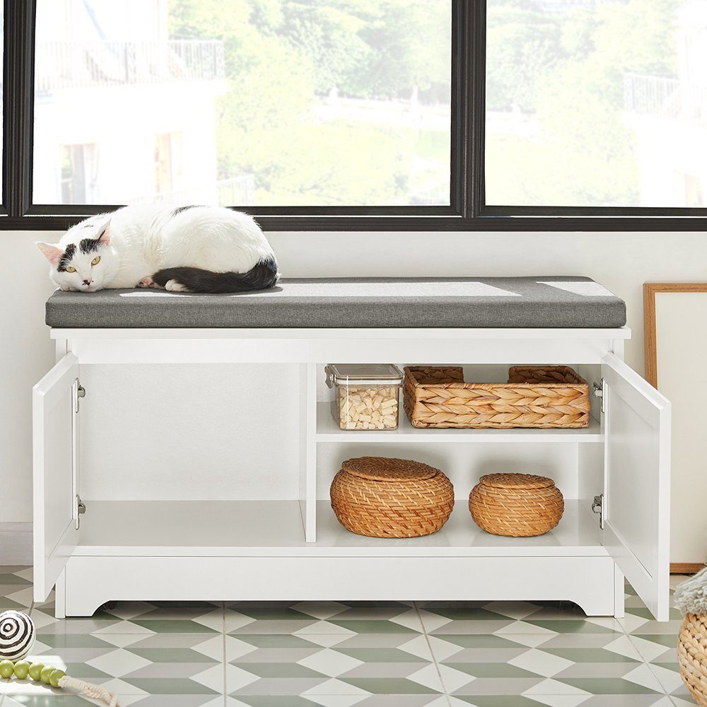 SoBuy Tierhaus FSR136, Katzenhaus mit Katzennäpfe Katzenklo Schrank Schuhbank