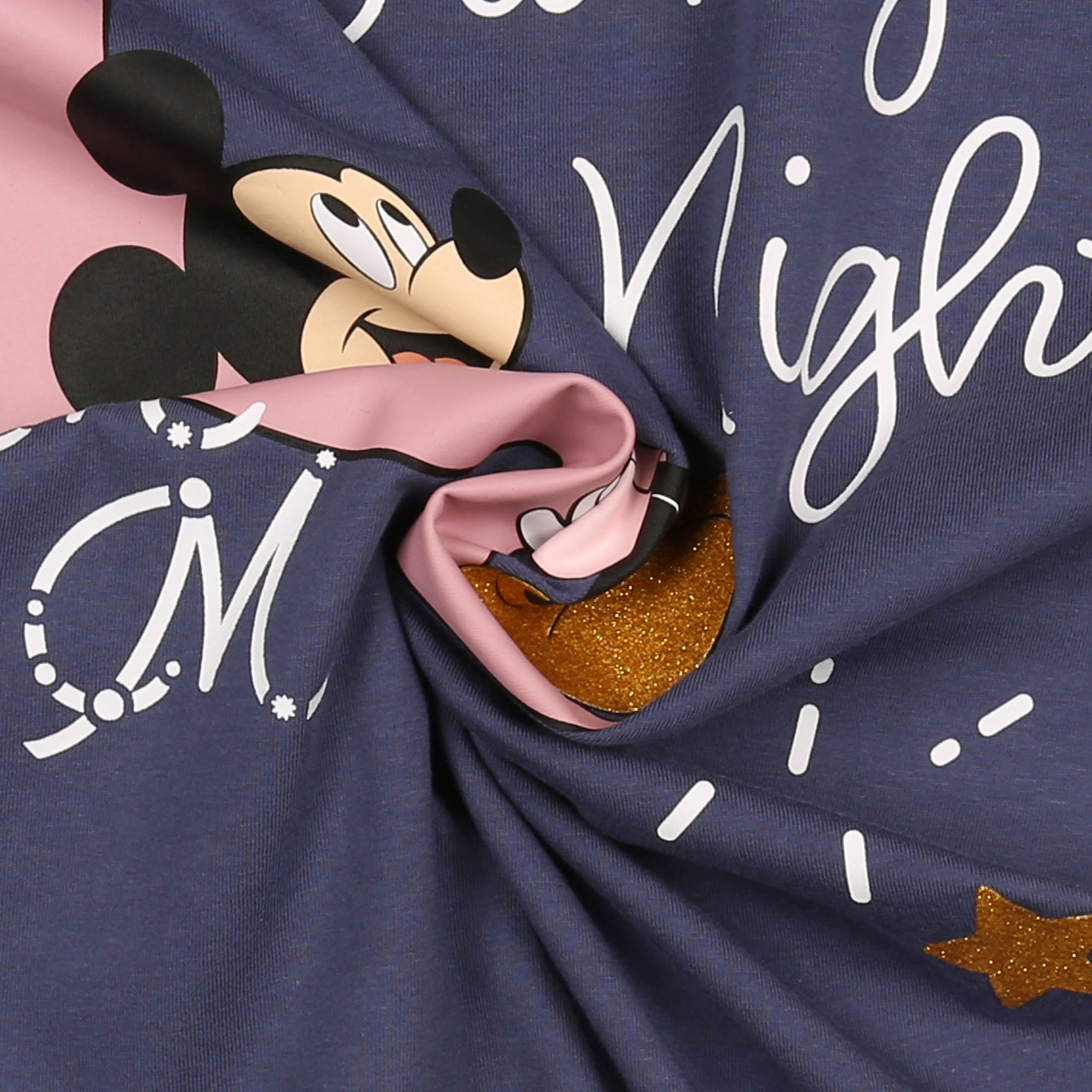 Nachthemd DISNEY Mickey Mouse Damen-Nachthemd, 100% Baumwolle, Schlafshirt