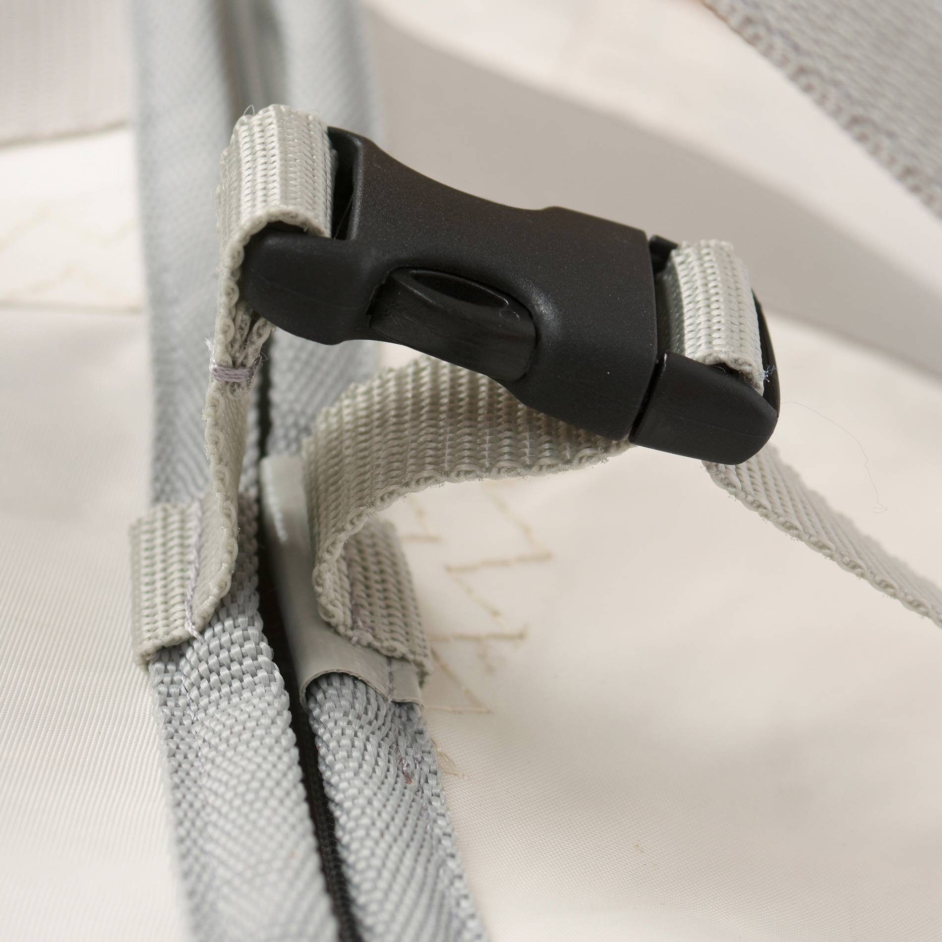 360Grad Reisetasche Reisetasche 3 Gurte Grau Weiss recyceltes Kutter Segeltuch von XL Zahl