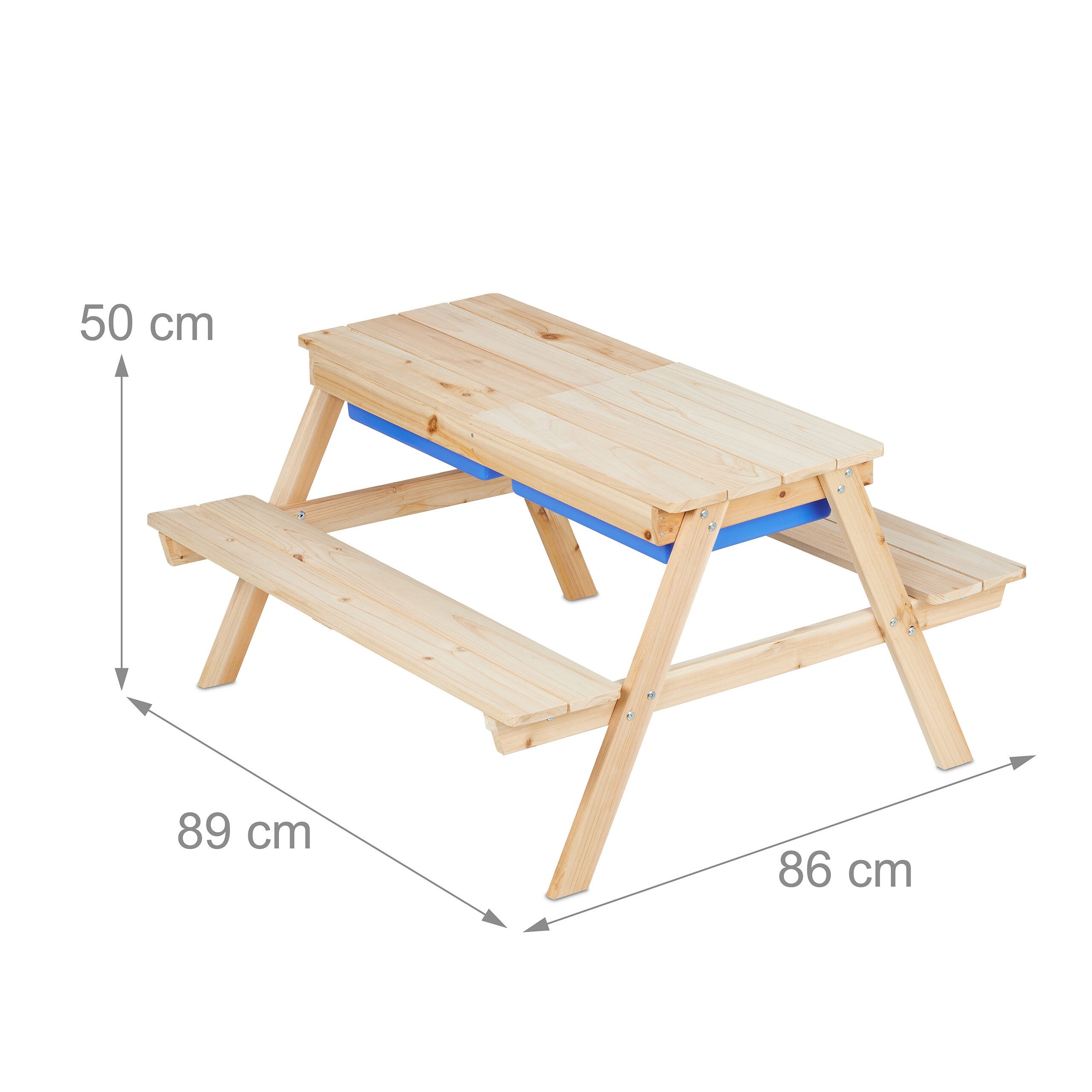 relaxdays children's seating set, wooden, with mud table