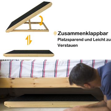 UISEBRT Haustiertreppe Hundetreppe Klappbar, Holz, mit Anti-rutsch Einsatz