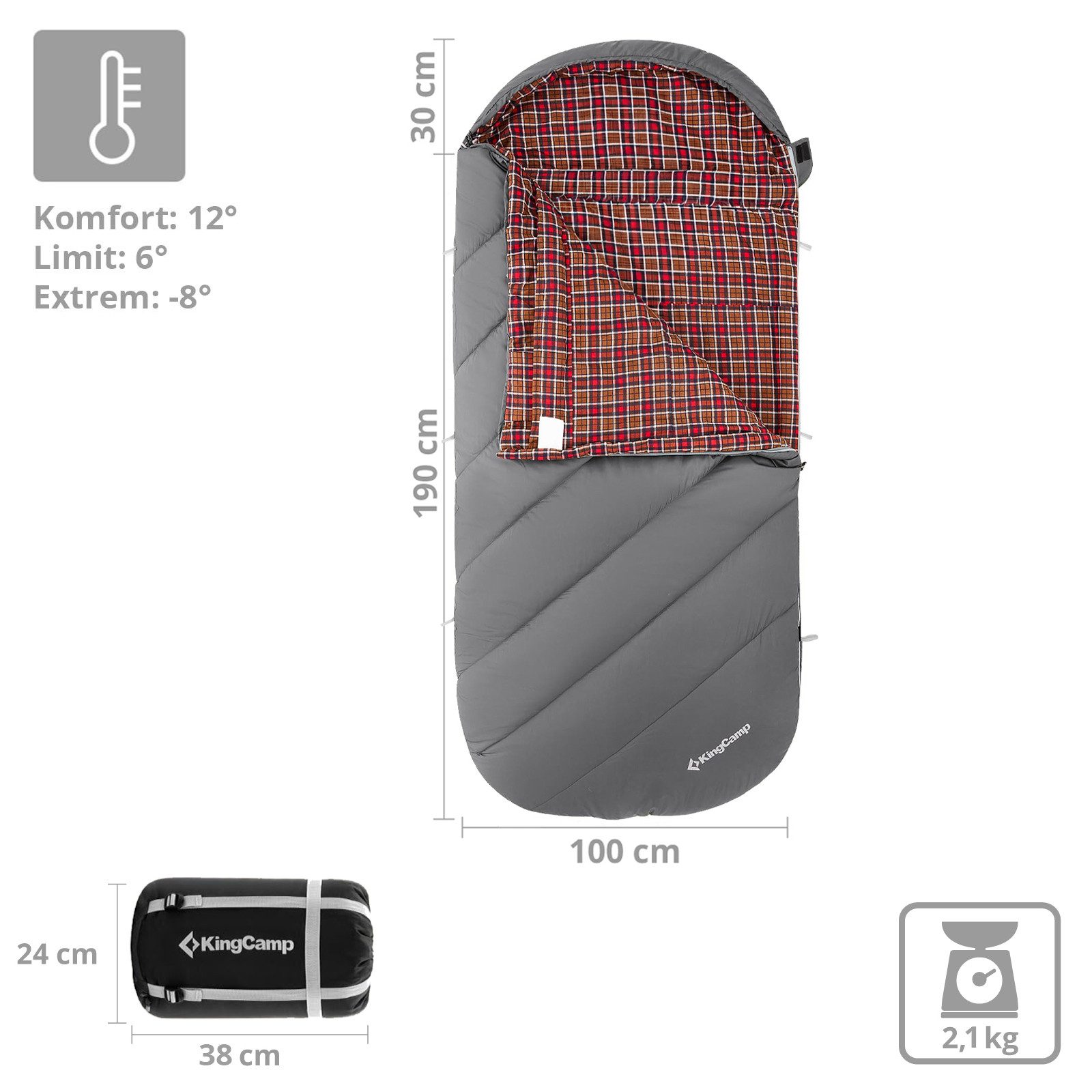 KingCamp Mumienschlafsack Deckenschlafsack Freespace 250 Winter, Schlafsack günstig online kaufen