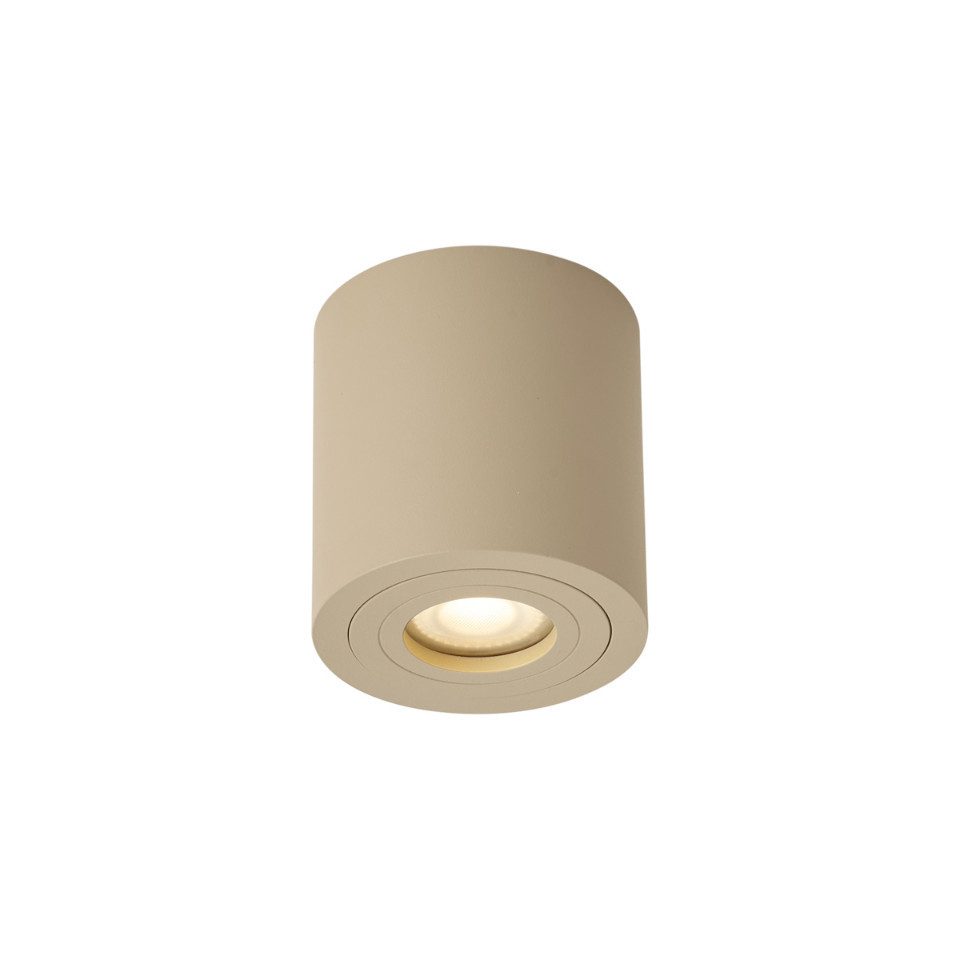 Qazqa LED Aufbaustrahler Capa, ohne Leuchtmittel, Kaltweiß, QAZQA Aufbau­spot, gu10, Taupe, Aluminium, Modern