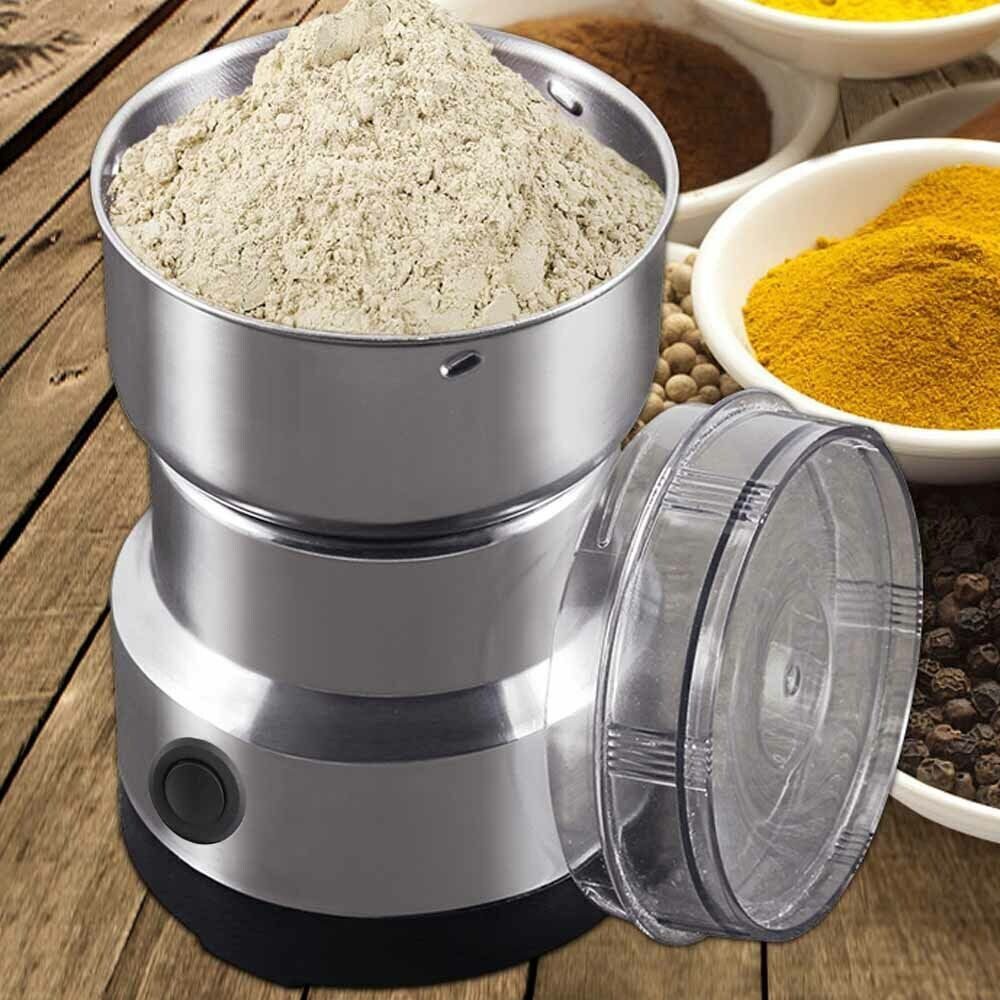 ibettertec Getreidemühle Kaffeemühle Multifunktionale Getreidemühle für den Hausgebrauch Netzkabel, Edelstahlklingen, transparenter Deckel, Ein-Knopf-Bedienung