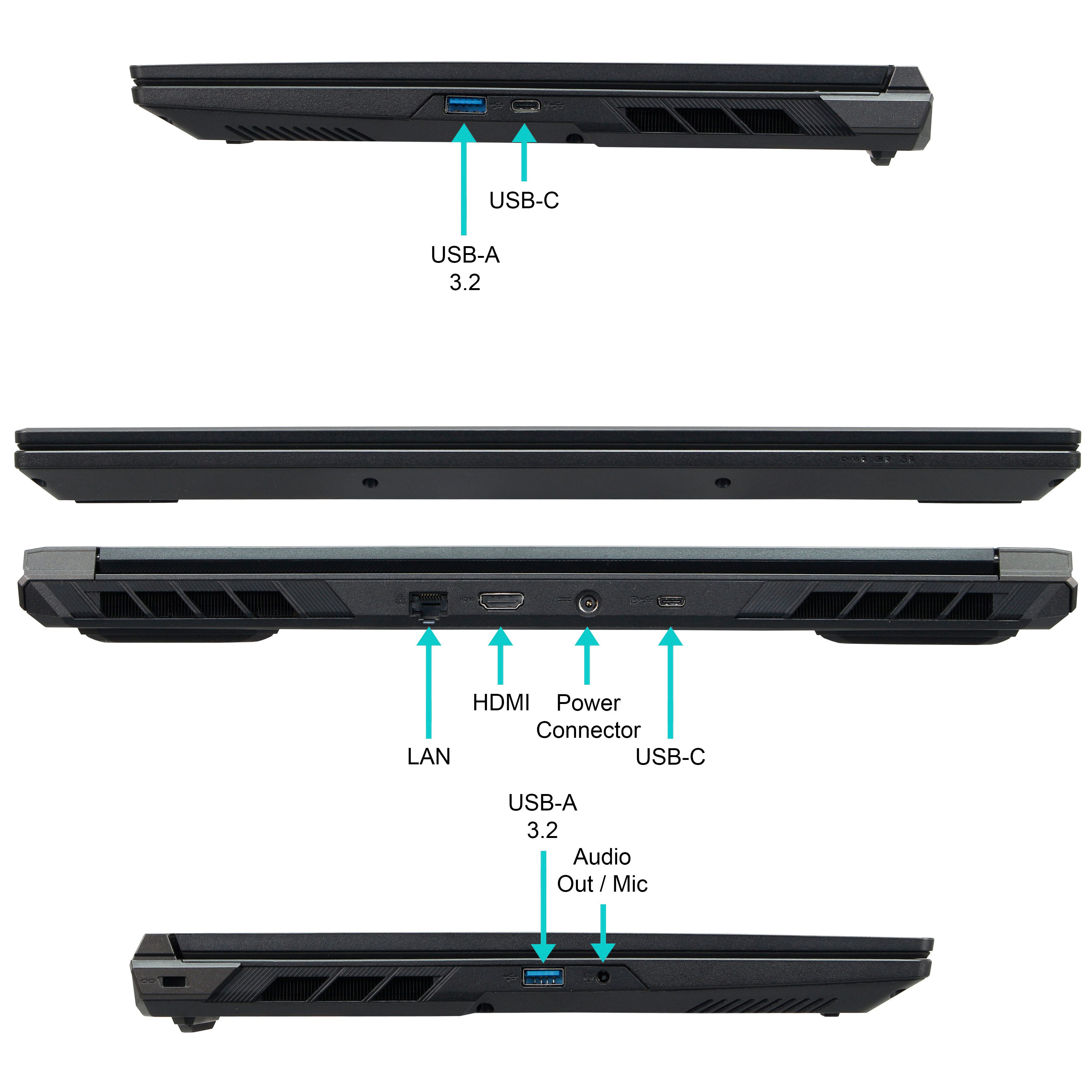 ANKERMANN-PC Ankermann Orbit Pro Gaming Notebook (Intel Core i9 13900HX, GeForce 50, 32 GB, 1000 GB SSD) schwarz