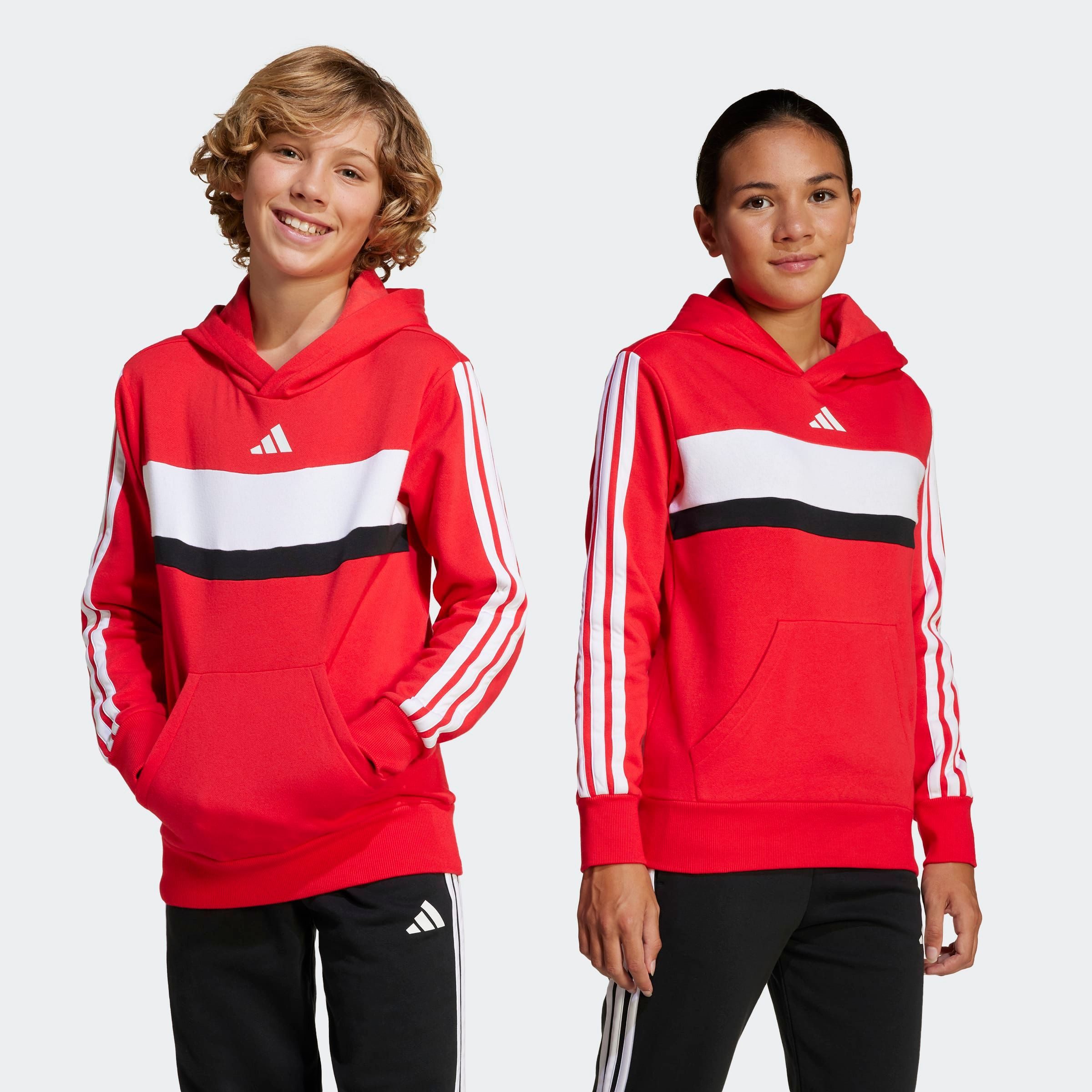 adidas Sportswear Kapuzensweatshirt SEASONAL ESSENTIALS TIBERIO 3-STREIFEN KIDS HOODIE mit Rundhals, ohne Verschluss, in normaler Länge