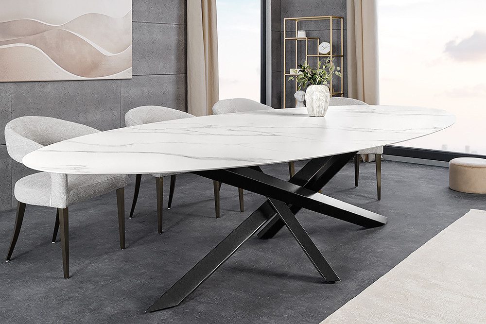 riess-ambiente Esstisch SCULPTURE 280x110cm Keramik weiß günstig online kaufen