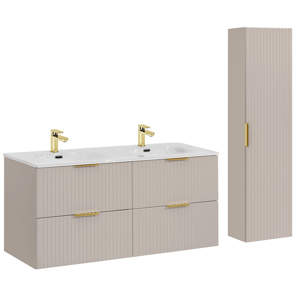 Lomadox Badmöbel-Set ADELAIDE-56-CASHMERE, (Spar-Set, 2-St., Doppelwaschtis günstig online kaufen