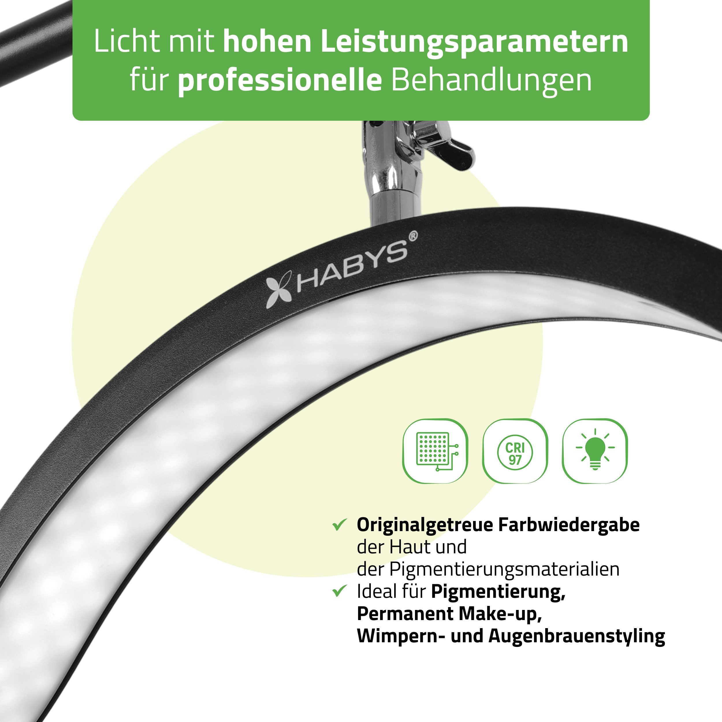 Habys Massageliege VENA LED-Kosmetiklampe 45W für Wimpern Augenbrauenstyling Make-up