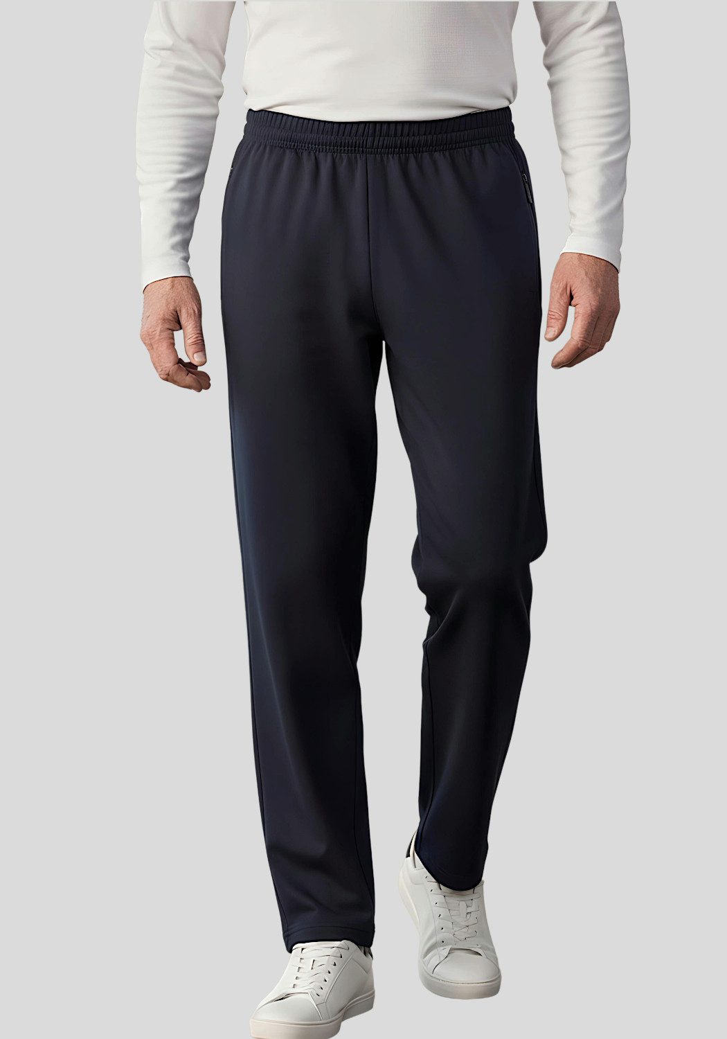 Herbold Sportswear Jogginghose Herren Trainingshose Freizeithose mit Reißverschlusstaschen, Bi-elastisches Stretchmaterial
