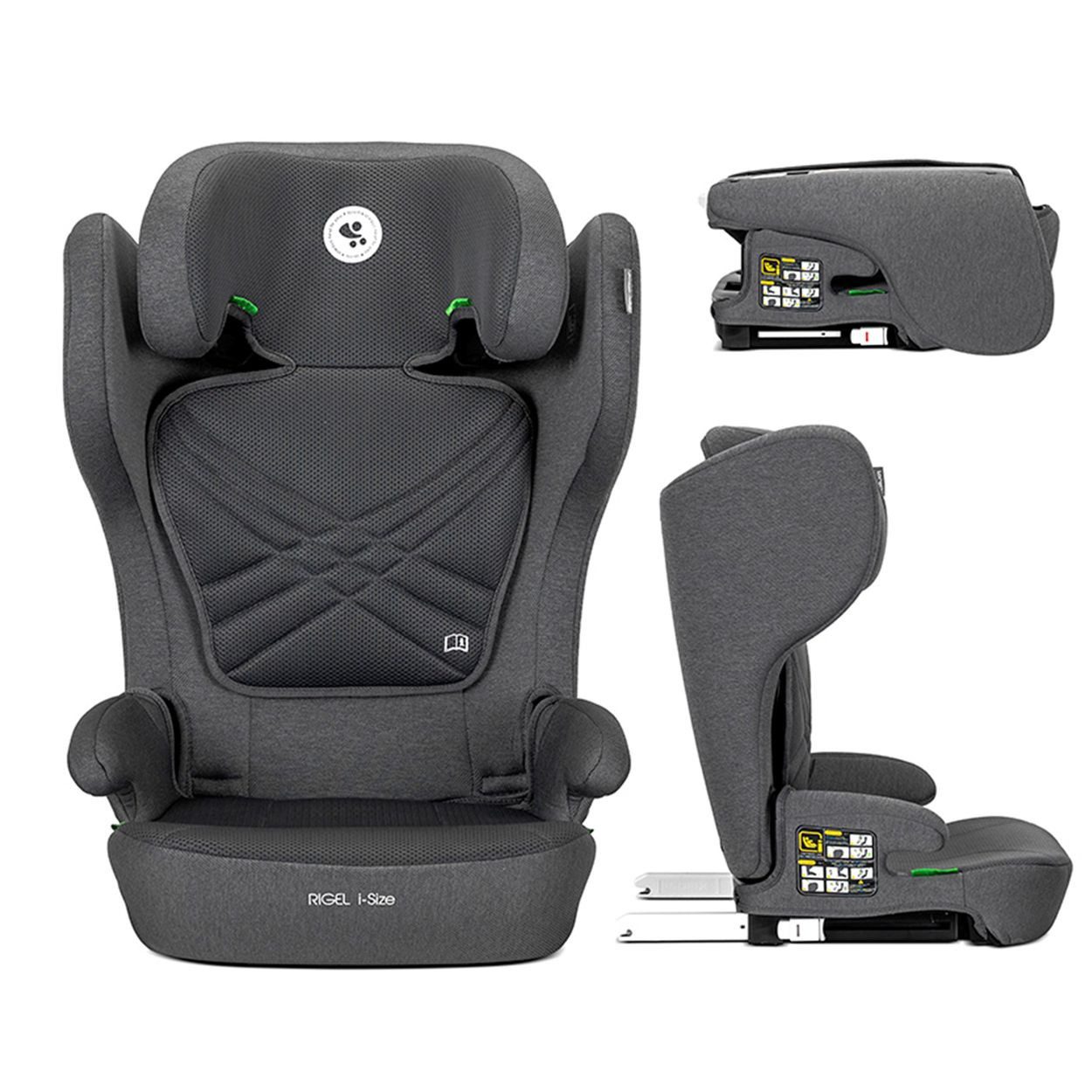 Lorelli Kindersitzerhöhung Kindersitz Rigel i-Size, ab: 4, bis: 12, (100-150cm) Gruppe 2/3 faltbar Isofix Kopfstütze