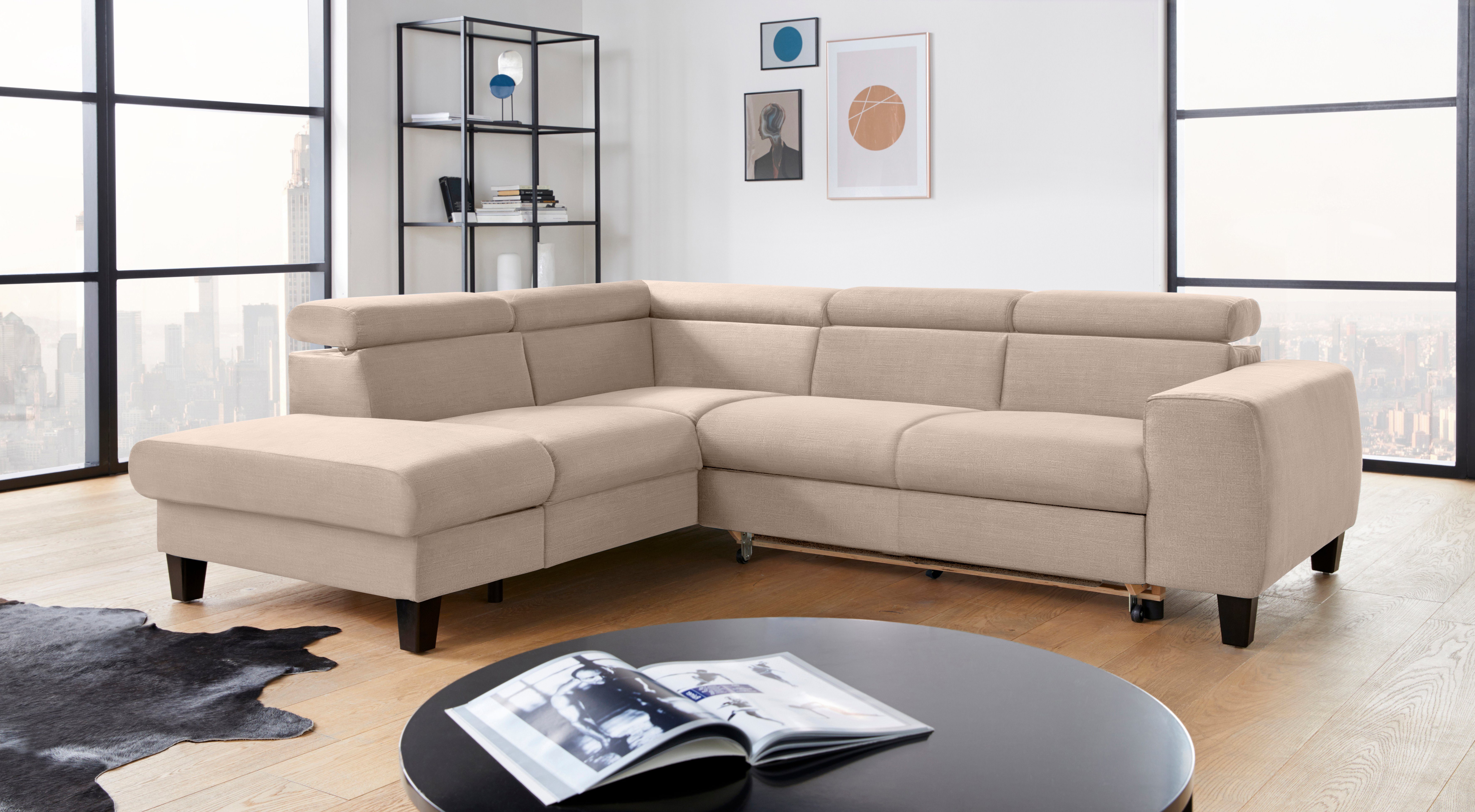 COTTA Ecksofa "Morven L-Form" wahlweise mit Bettfunktion, Bettkasten & Wire günstig online kaufen