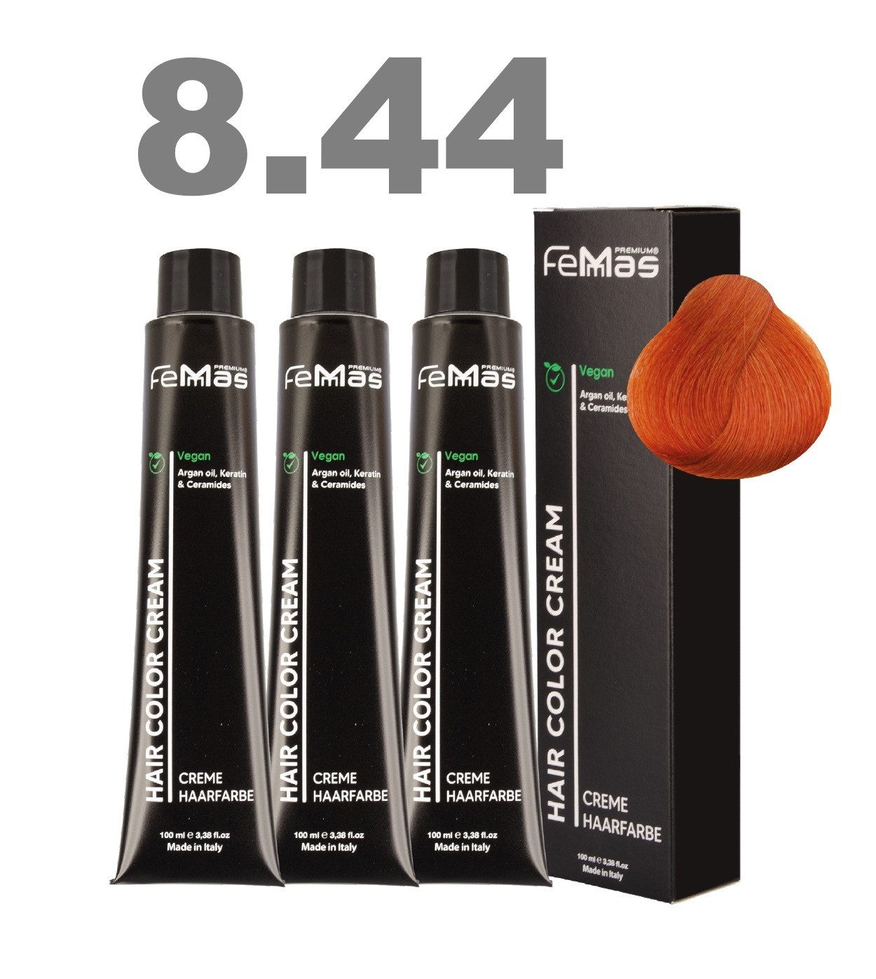 Femmas Premium Haarfarbe FemMas professionelle Haarfarbe mit Arganöl 3 x 100 ml