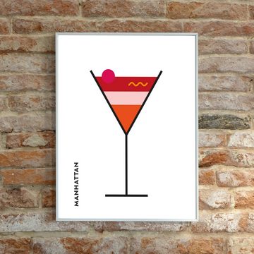 MOTIVISSO Poster Manhattan im Glas (Bauhaus-Style)