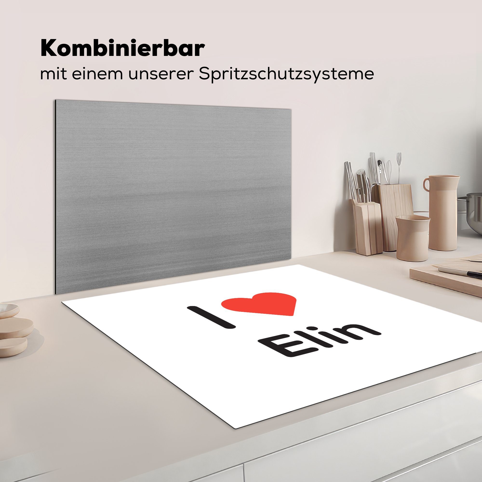 (1 78x78 Ceranfeldabdeckung, Ich Mädchen, liebe Herdblende-/Abdeckplatte Elin Arbeitsplatte küche cm, für - Vinyl, MuchoWow - tlg),