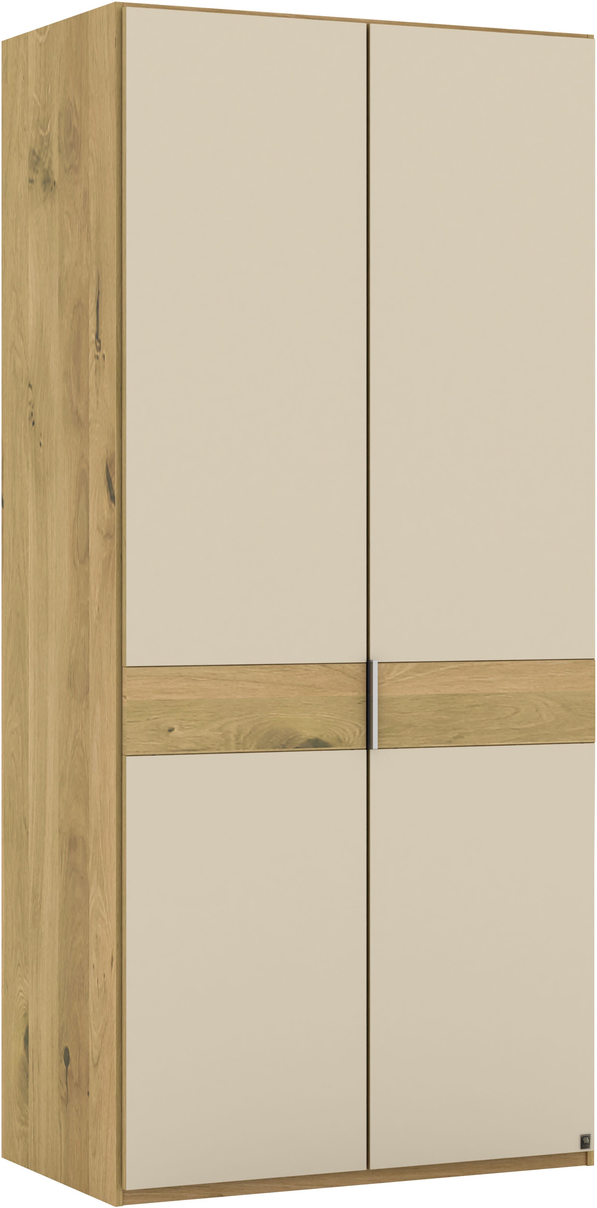 Musterring Kleiderschrank Savona, Kleiderschrank, Schrank, Garderobe, teilmassiv Eiche (mit Türdämpfern, mit Spiegel oder Glas, extra Böden, MADE IN GERMANY) Türen in Bianco-Eiche massiv, Spiegel-/Glastüren, verschiedene Größen