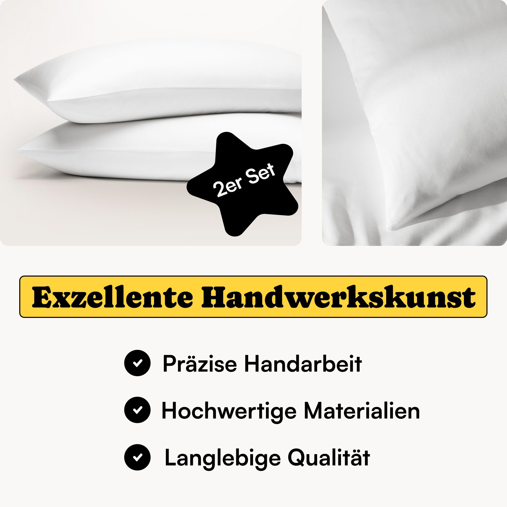 Seralino Kissenbezüge Mako Satin Kissenbezug (100% Bio Baumwolle) weich, ha günstig online kaufen
