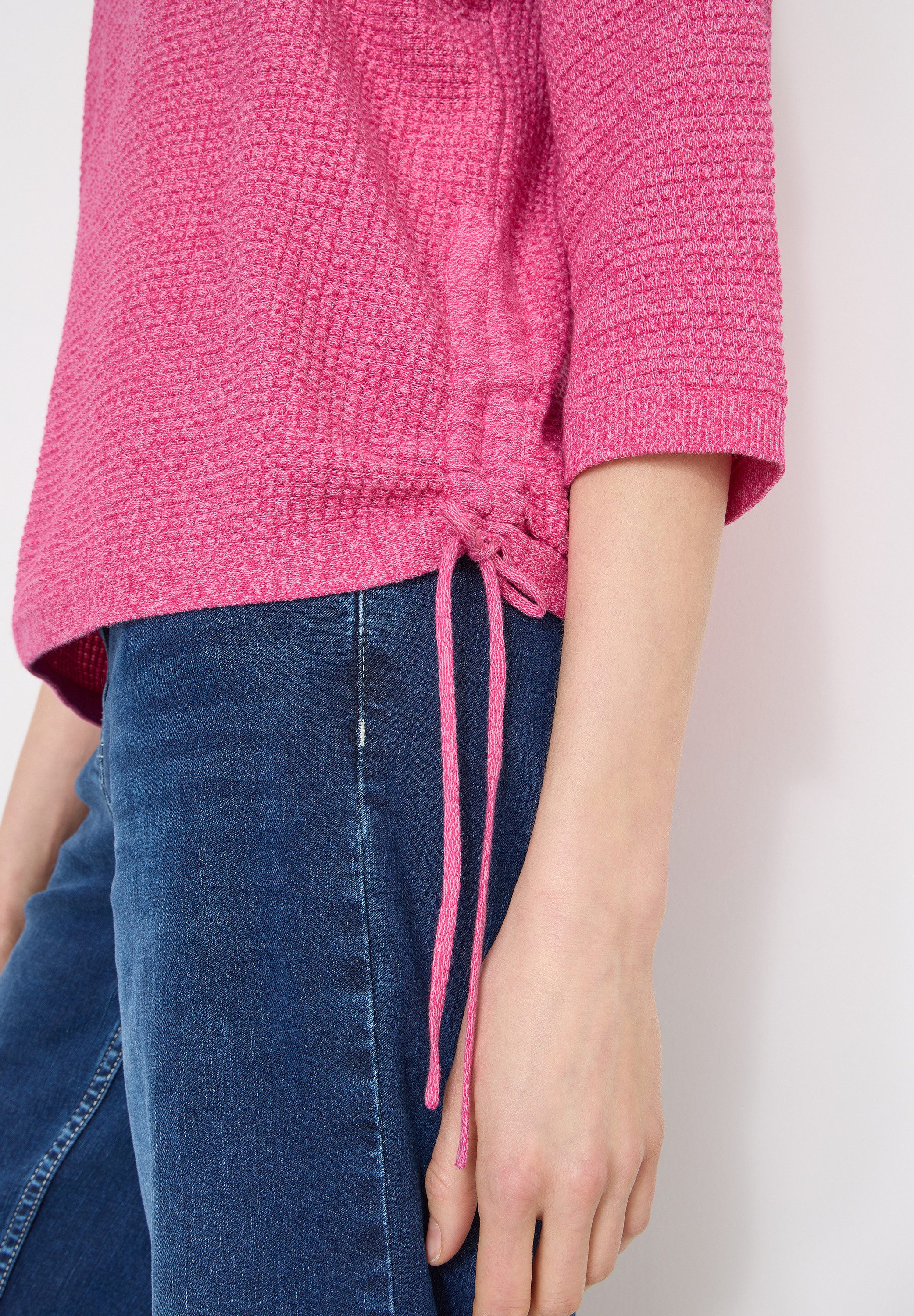 CECIL 3/4 Arm-Pullover mit seitlicher Raffung und Bindebändern